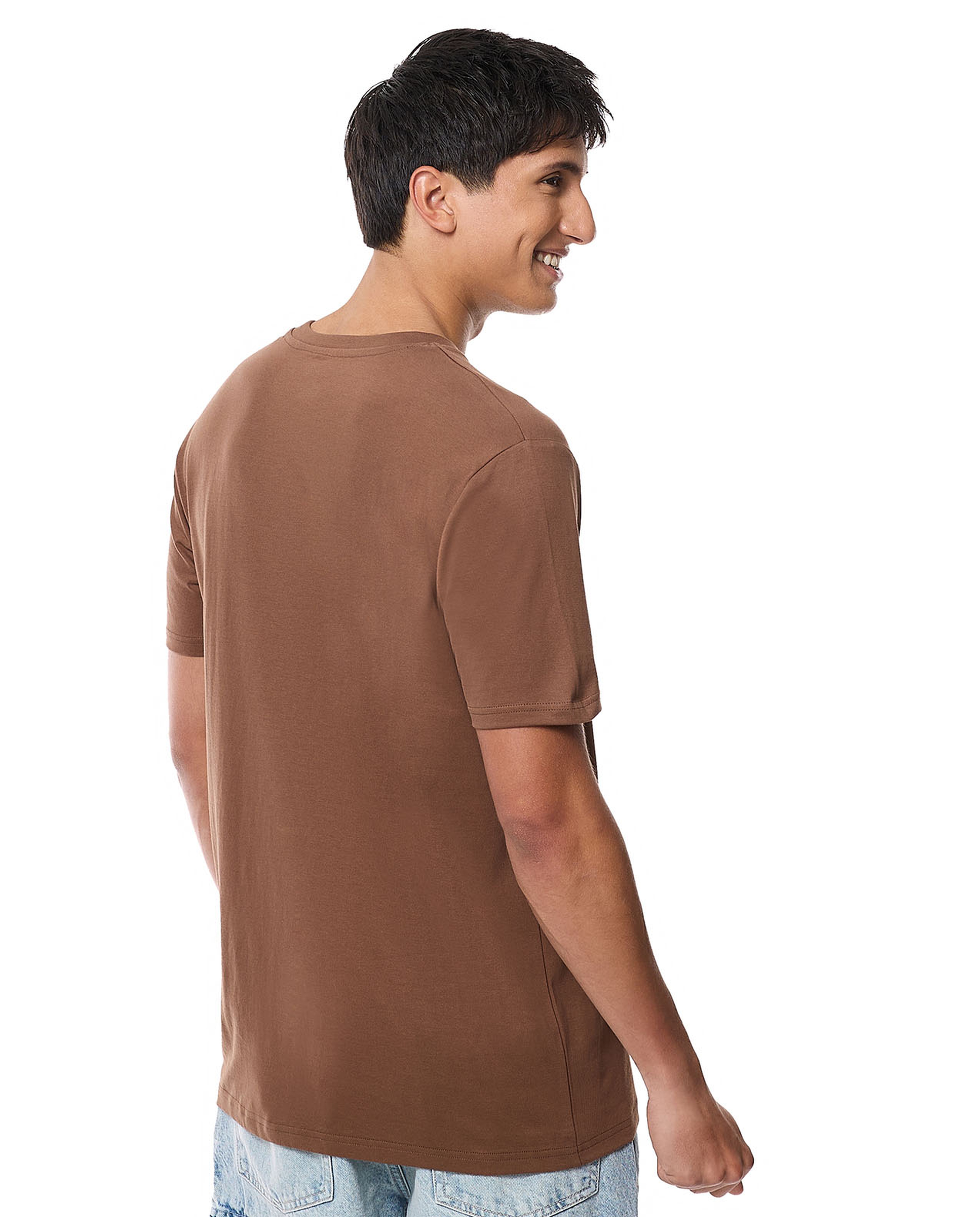 Solid T-Shirt with Crew Neck and Short Sleeves