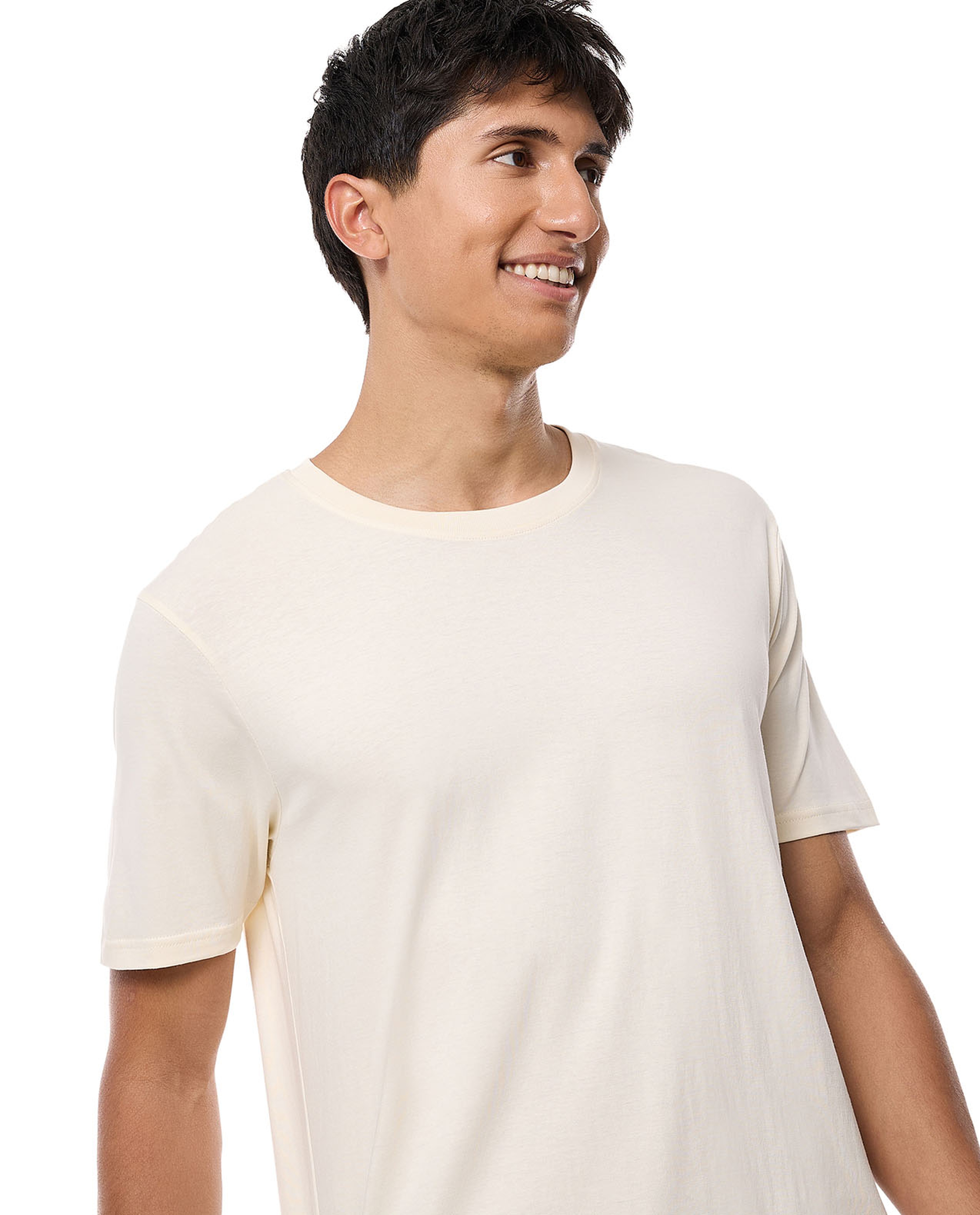 Solid T-Shirt with Crew Neck and Short Sleeves