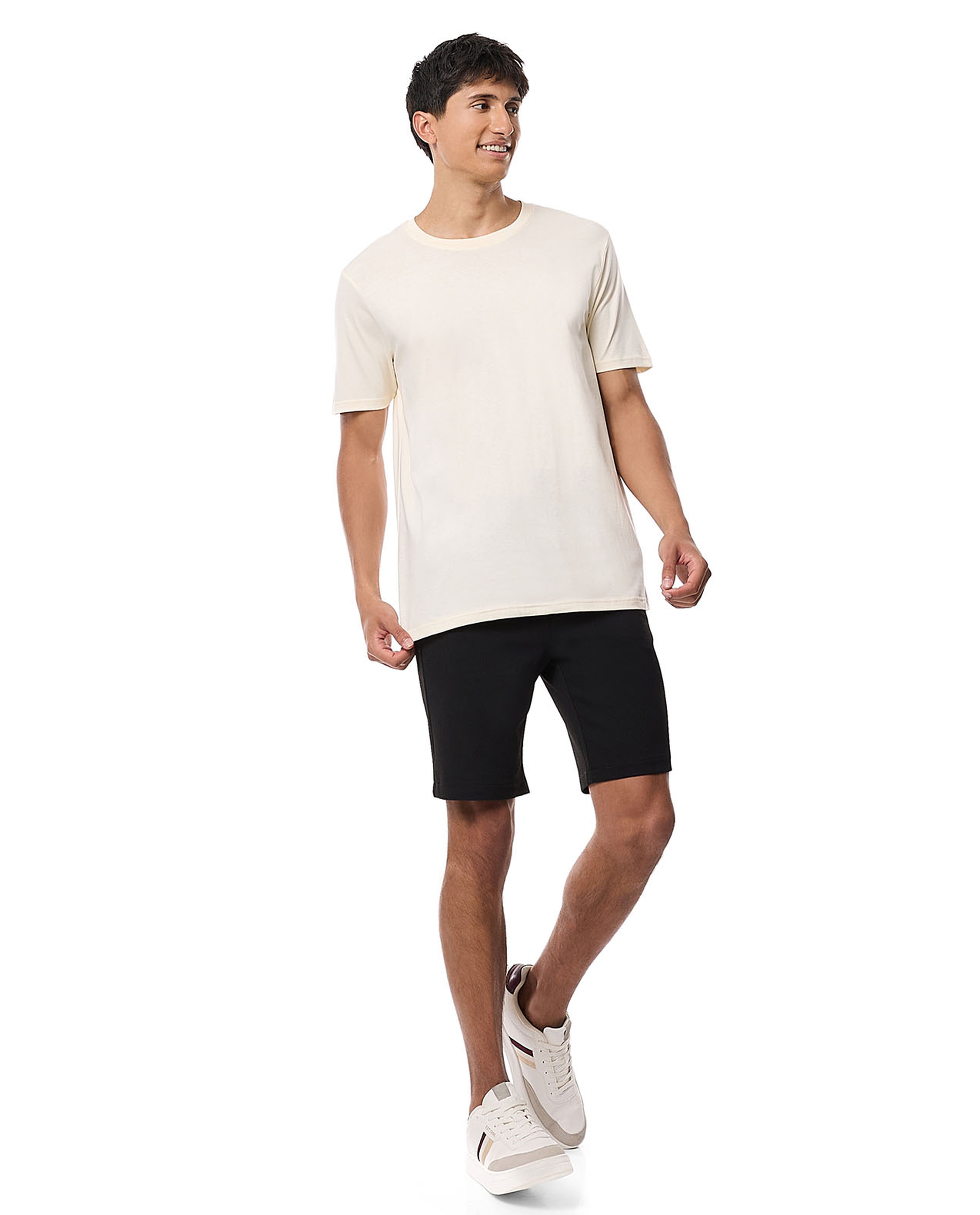 Solid T-Shirt with Crew Neck and Short Sleeves