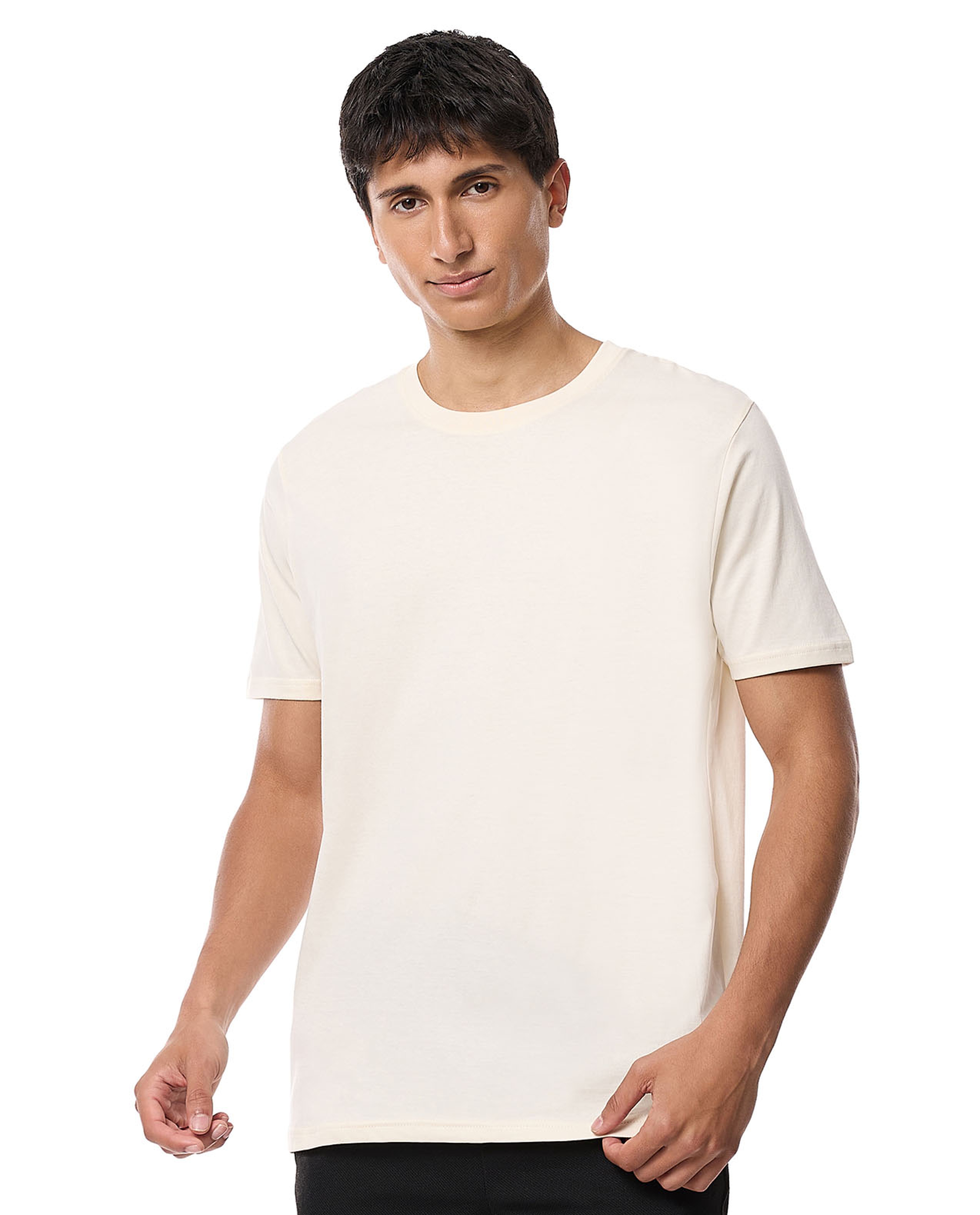 Solid T-Shirt with Crew Neck and Short Sleeves