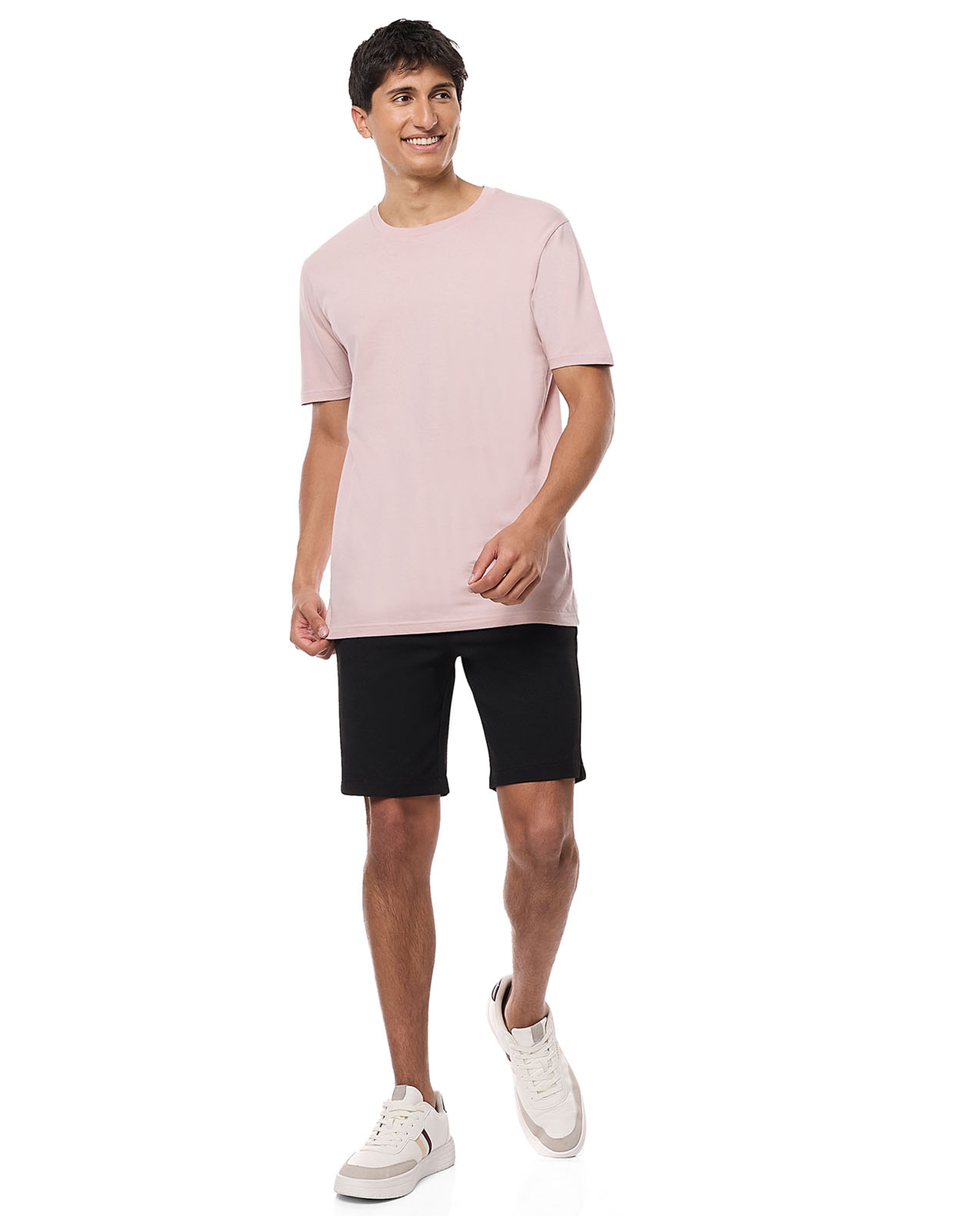 Solid T-Shirt with Crew Neck and Short Sleeves