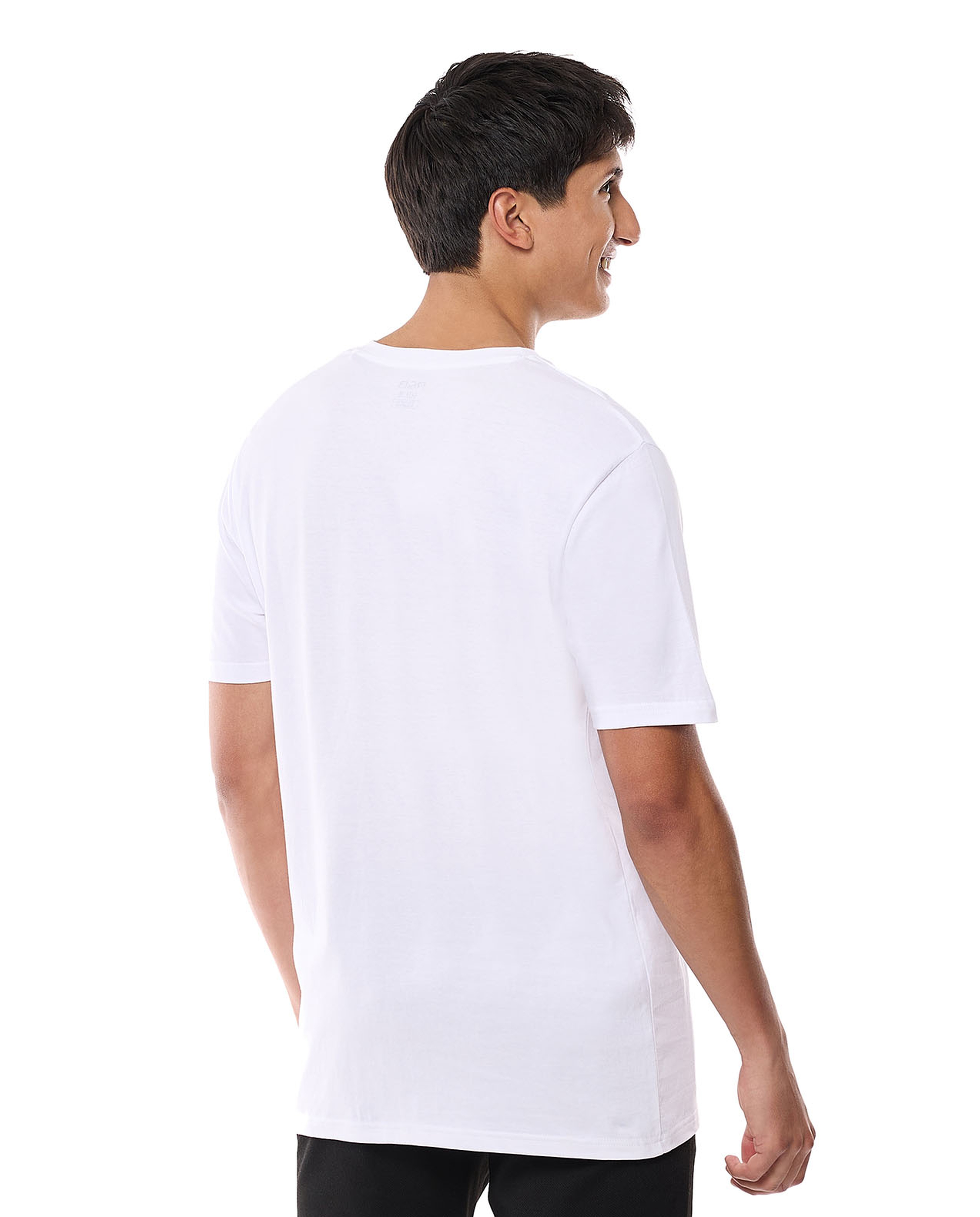 Solid T-Shirt with V-Neck and Short Sleeves