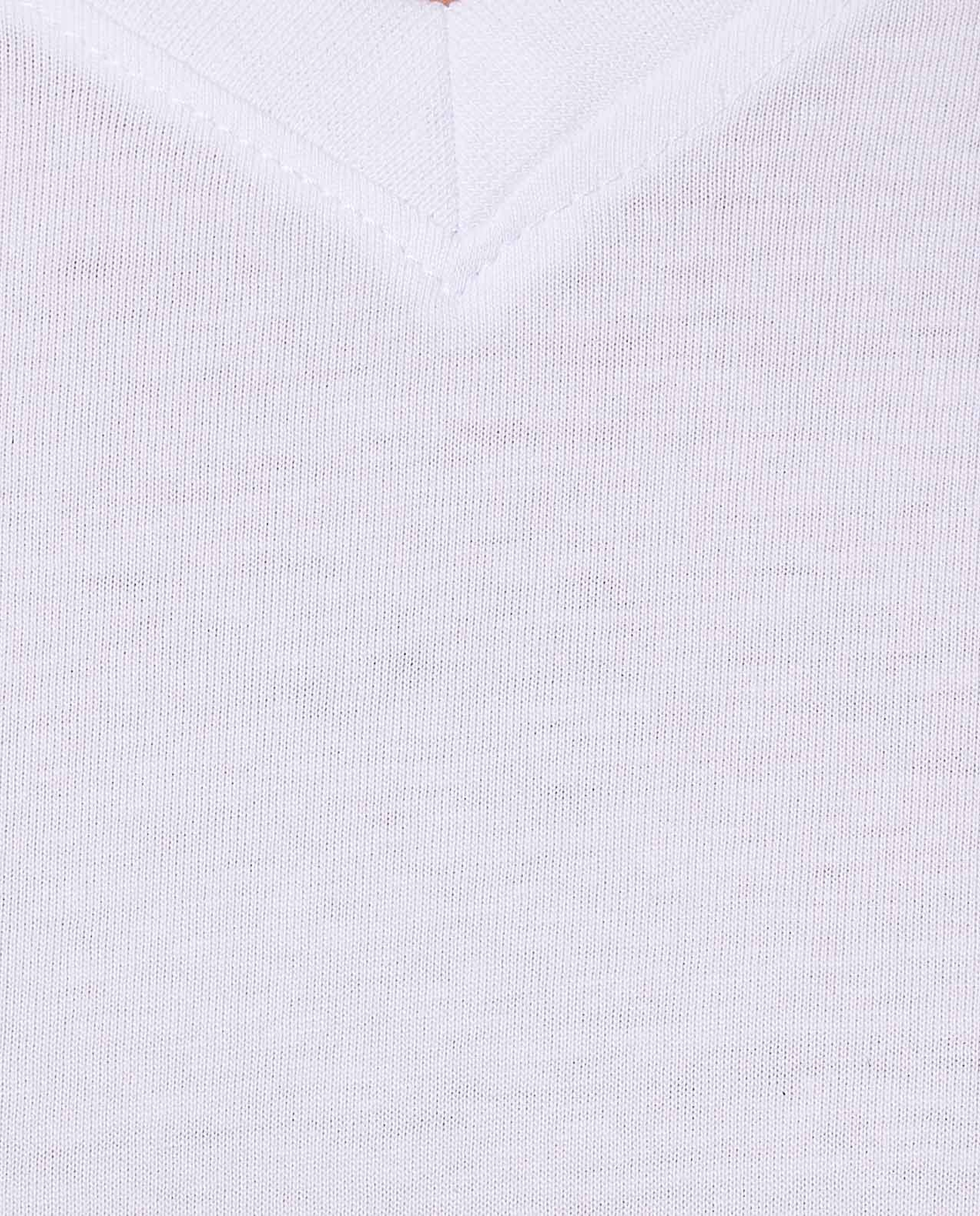 Solid T-Shirt with V-Neck and Short Sleeves