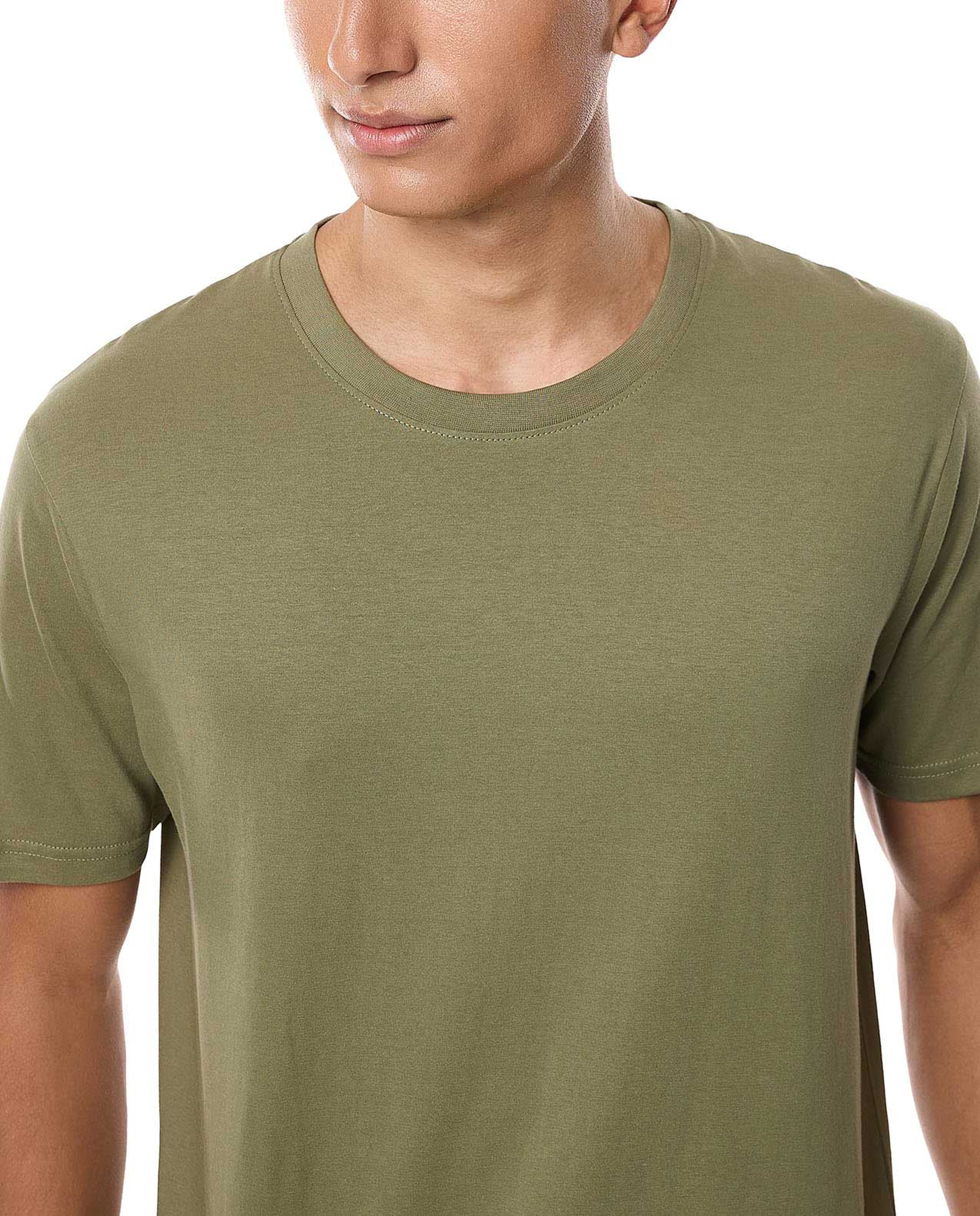 Solid T-Shirt with Crew Neck and Short Sleeves