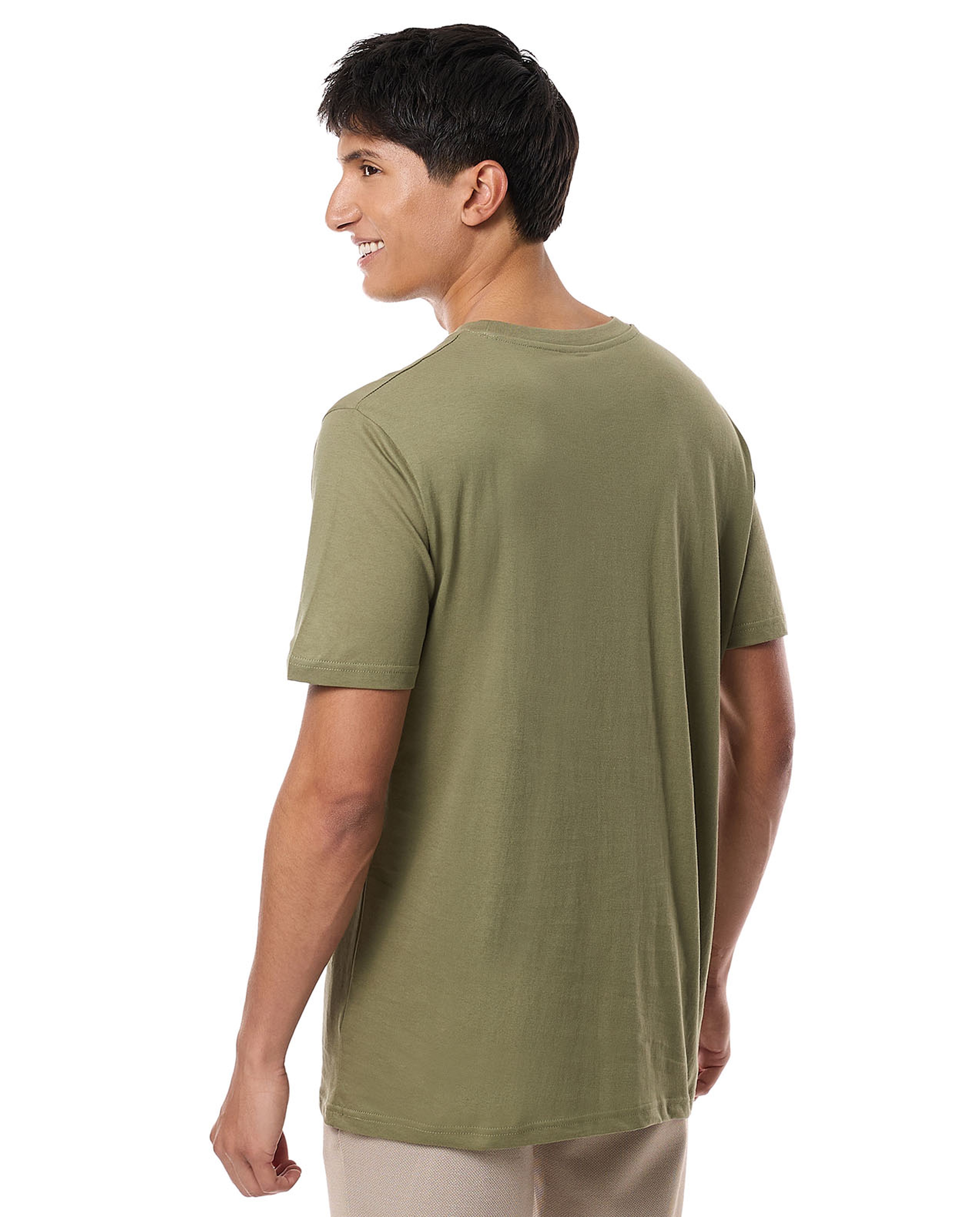 Solid T-Shirt with Crew Neck and Short Sleeves