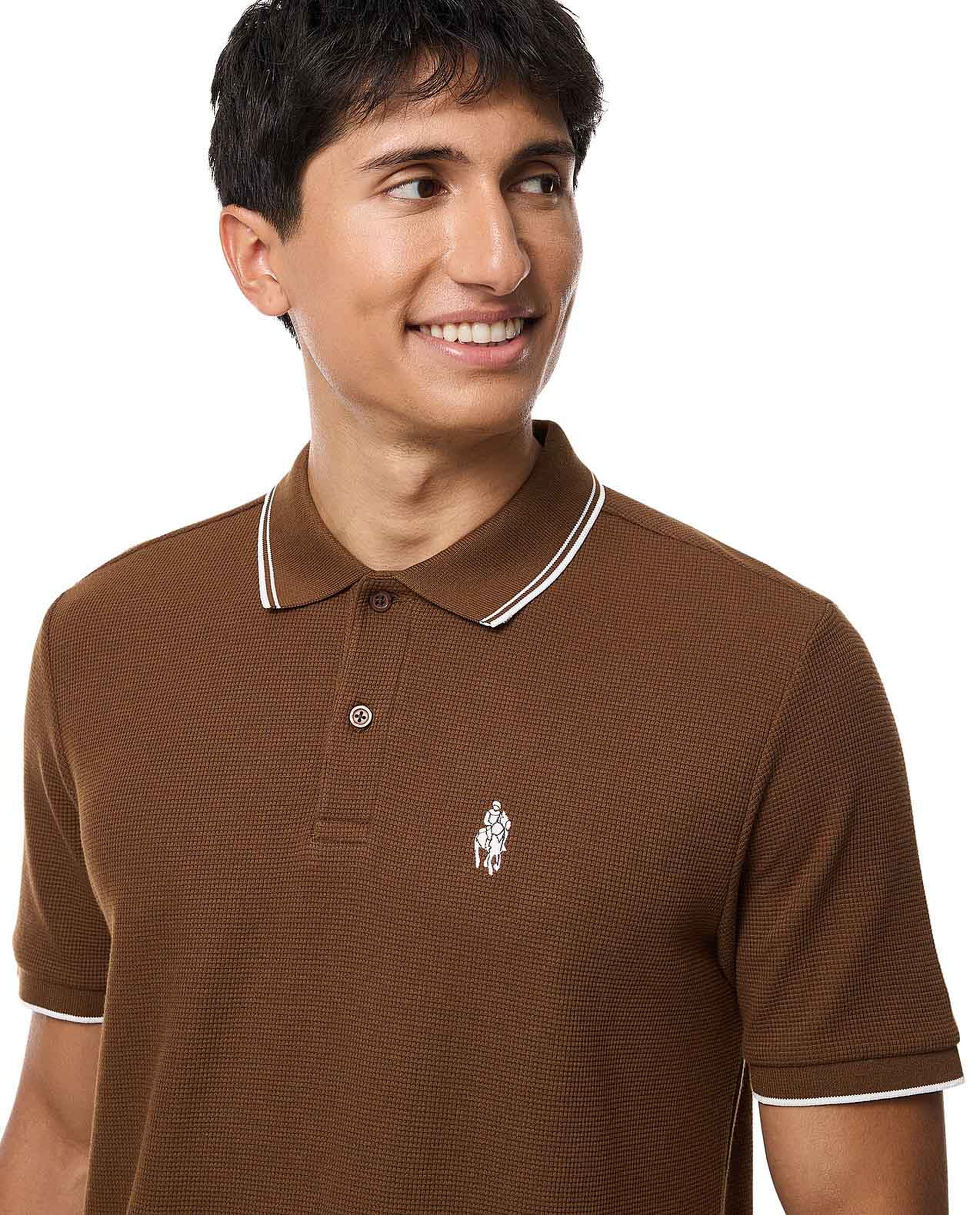 Logo Embroidered Polo T-Shirt with Short Sleeves
