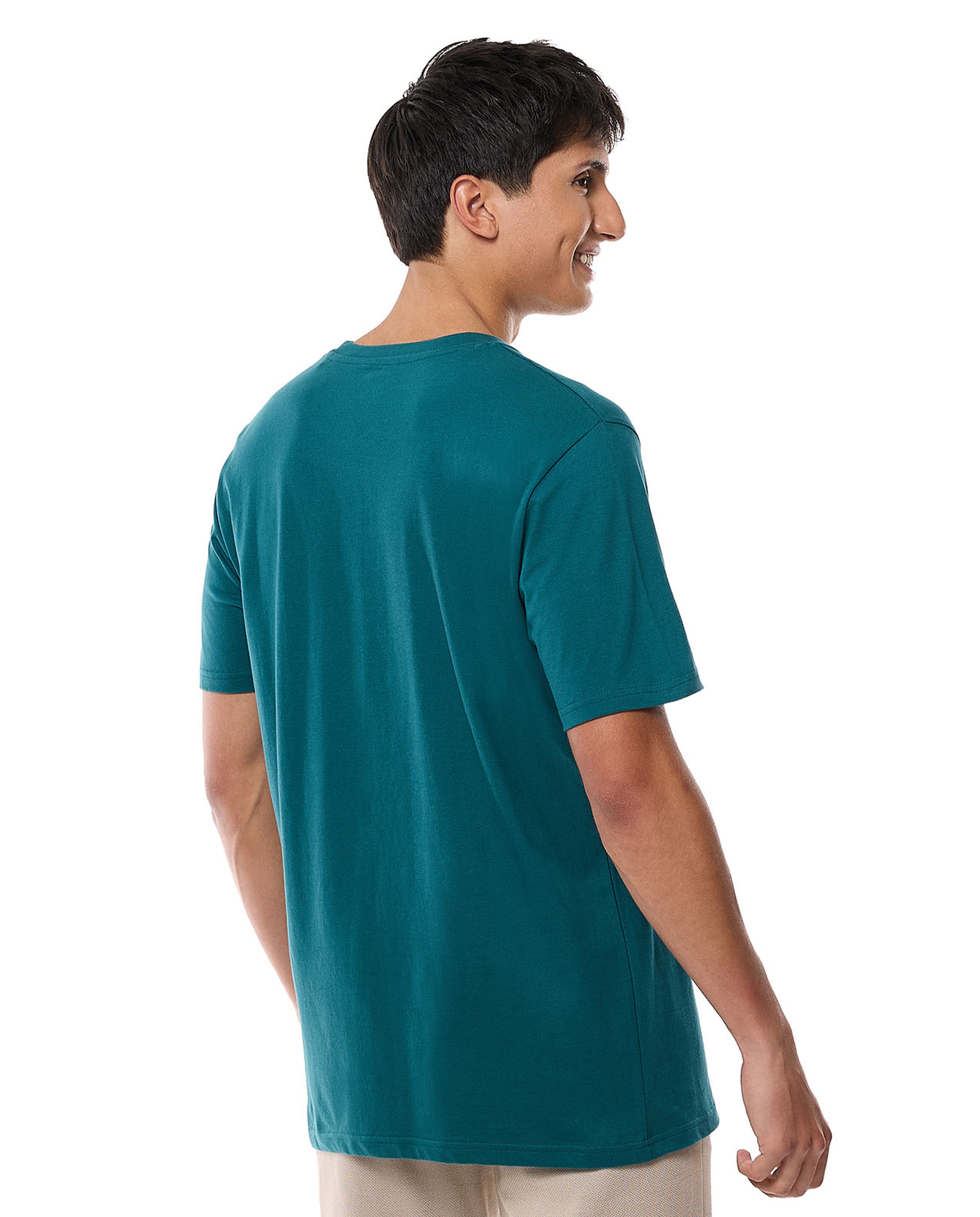 Solid T-Shirt with Crew Neck and Short Sleeves