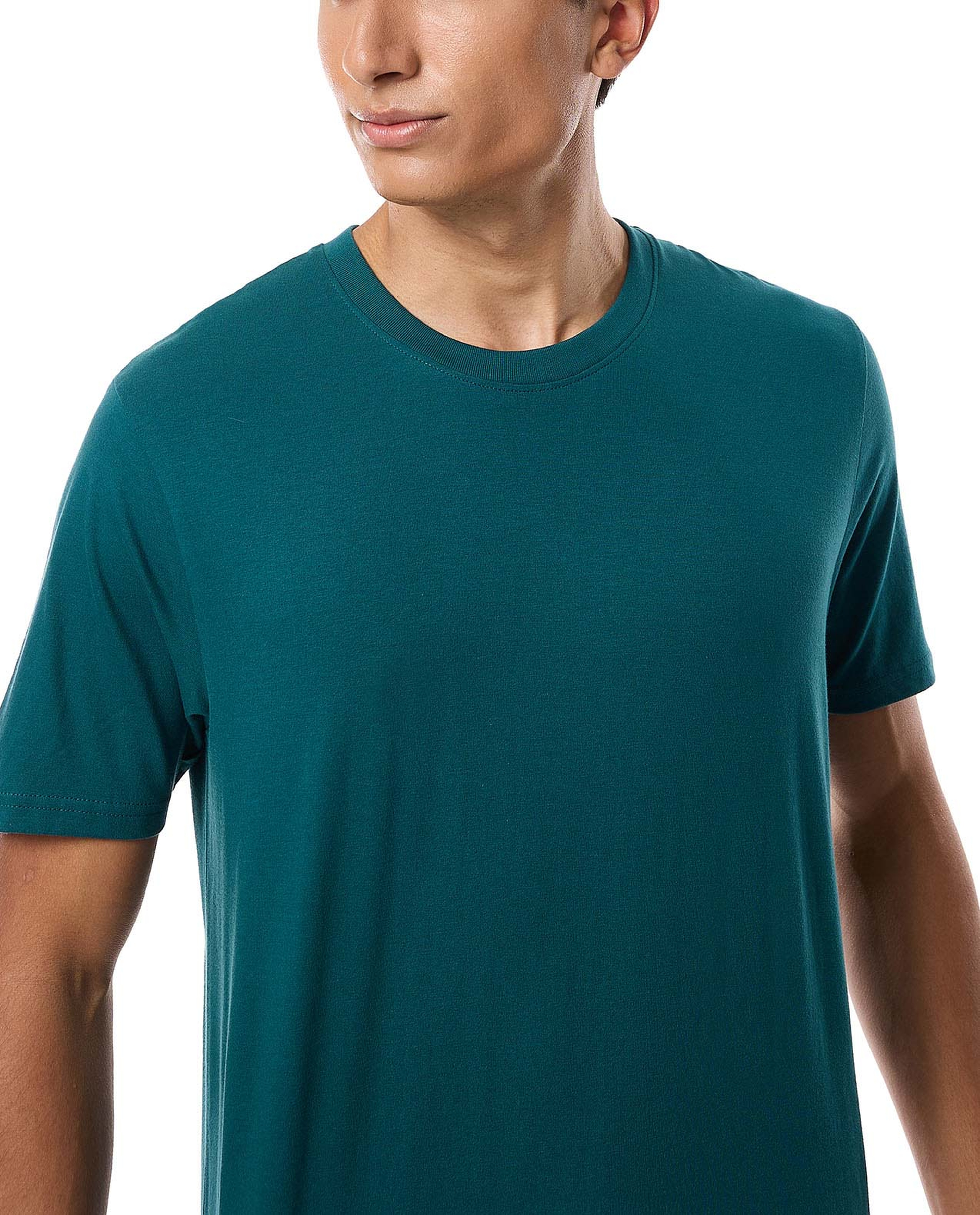 Solid T-Shirt with Crew Neck and Short Sleeves