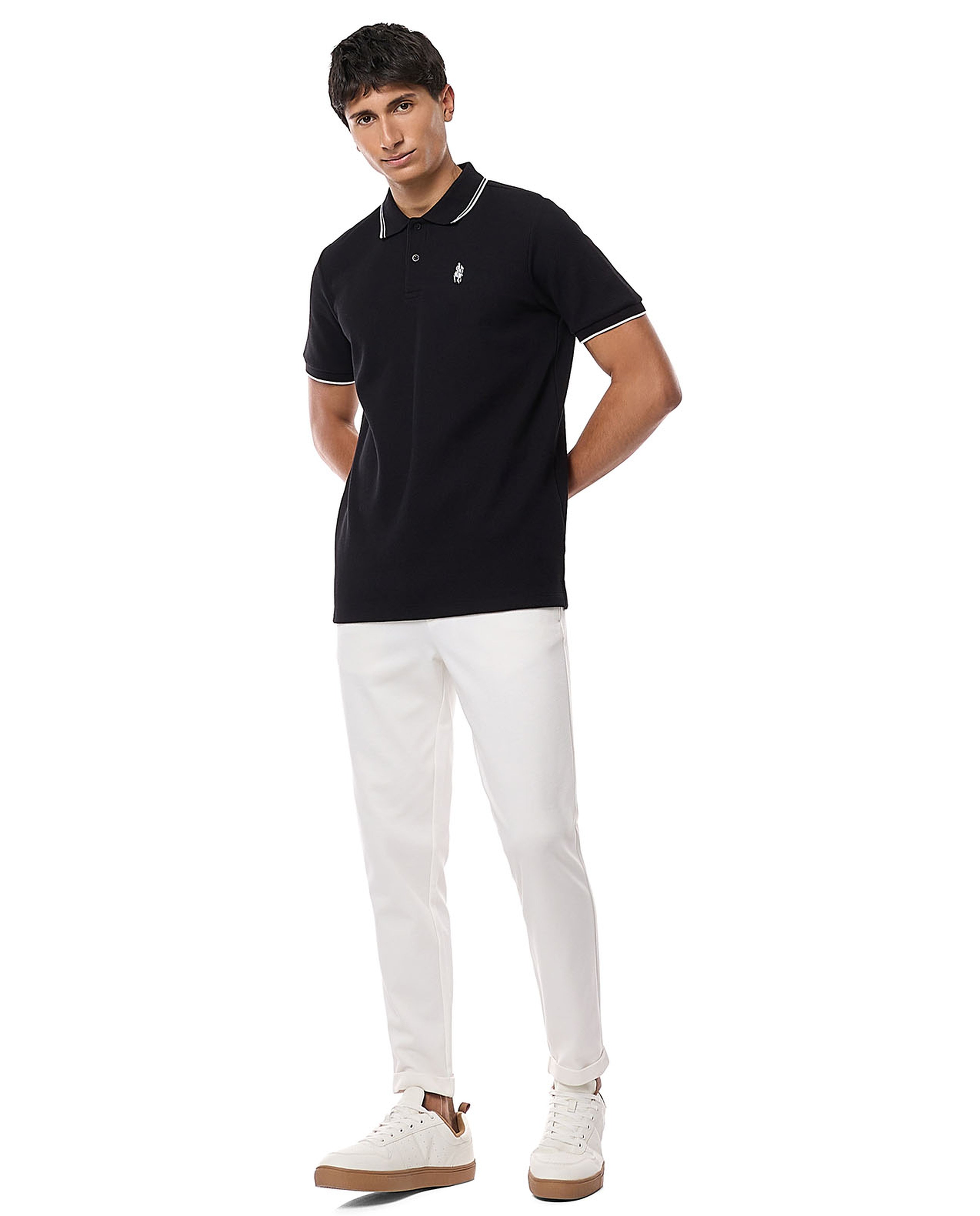 Logo Embroidered Polo T-Shirt with Short Sleeves