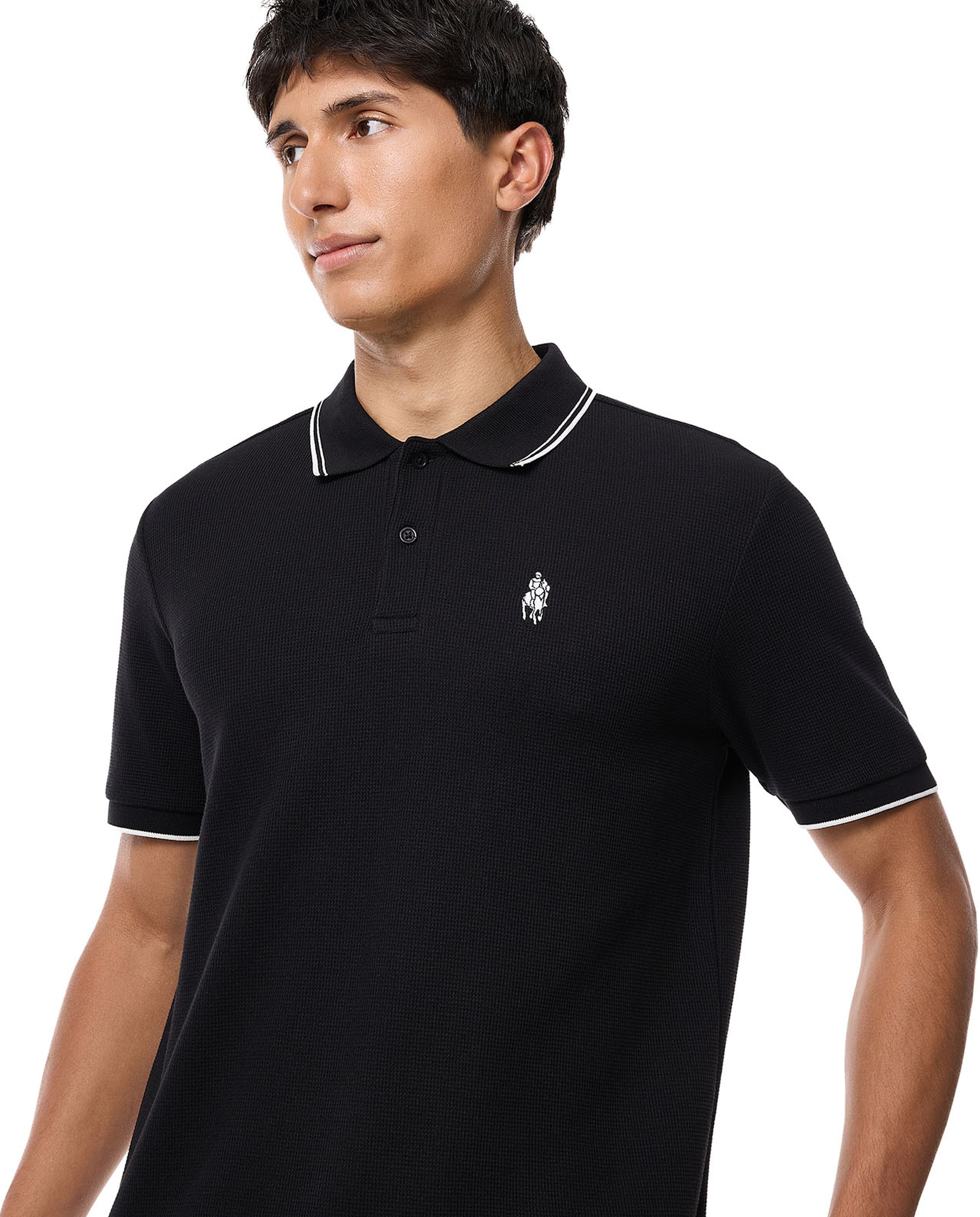 Logo Embroidered Polo T-Shirt with Short Sleeves