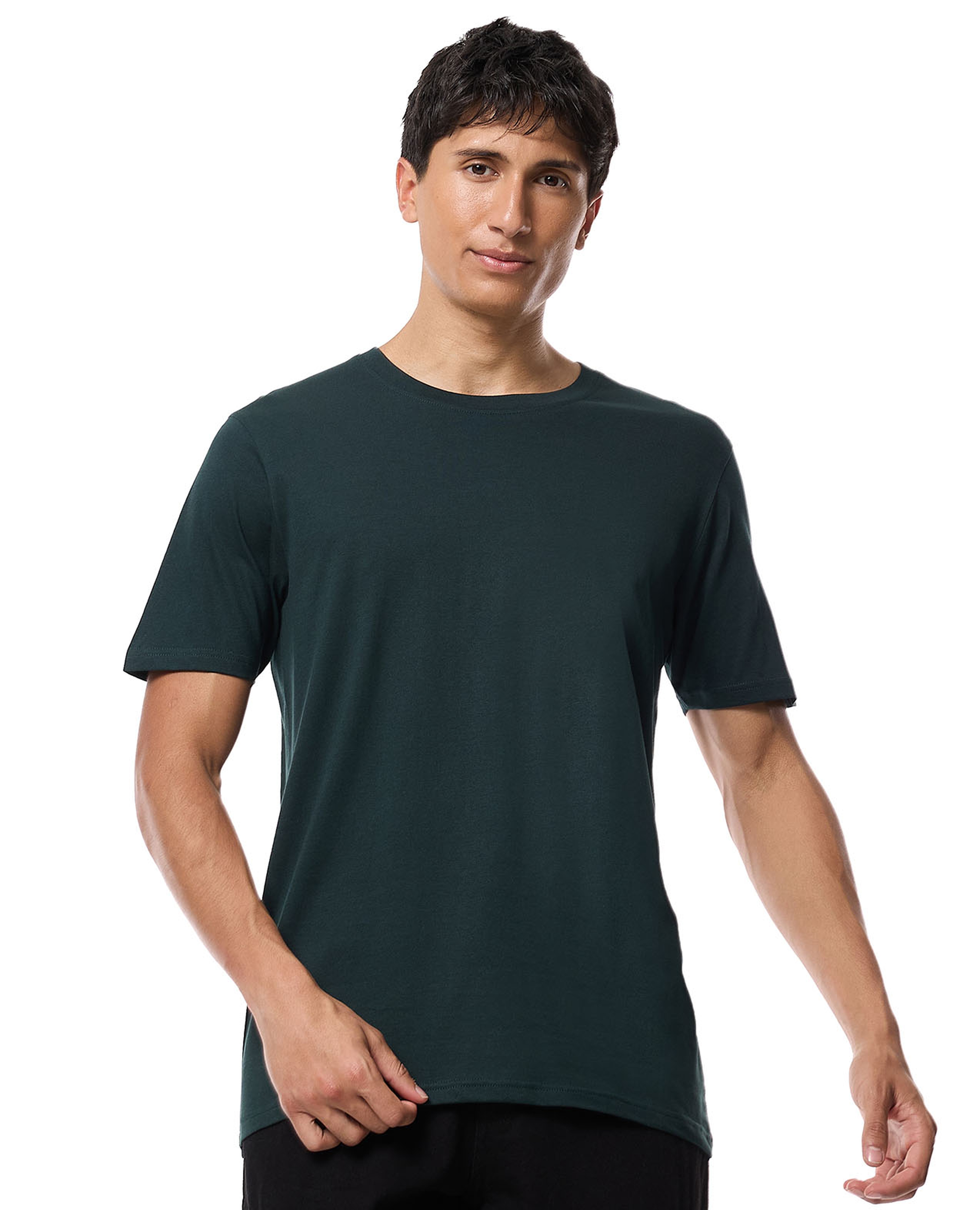 Solid T-Shirt with Crew Neck and Short Sleeves