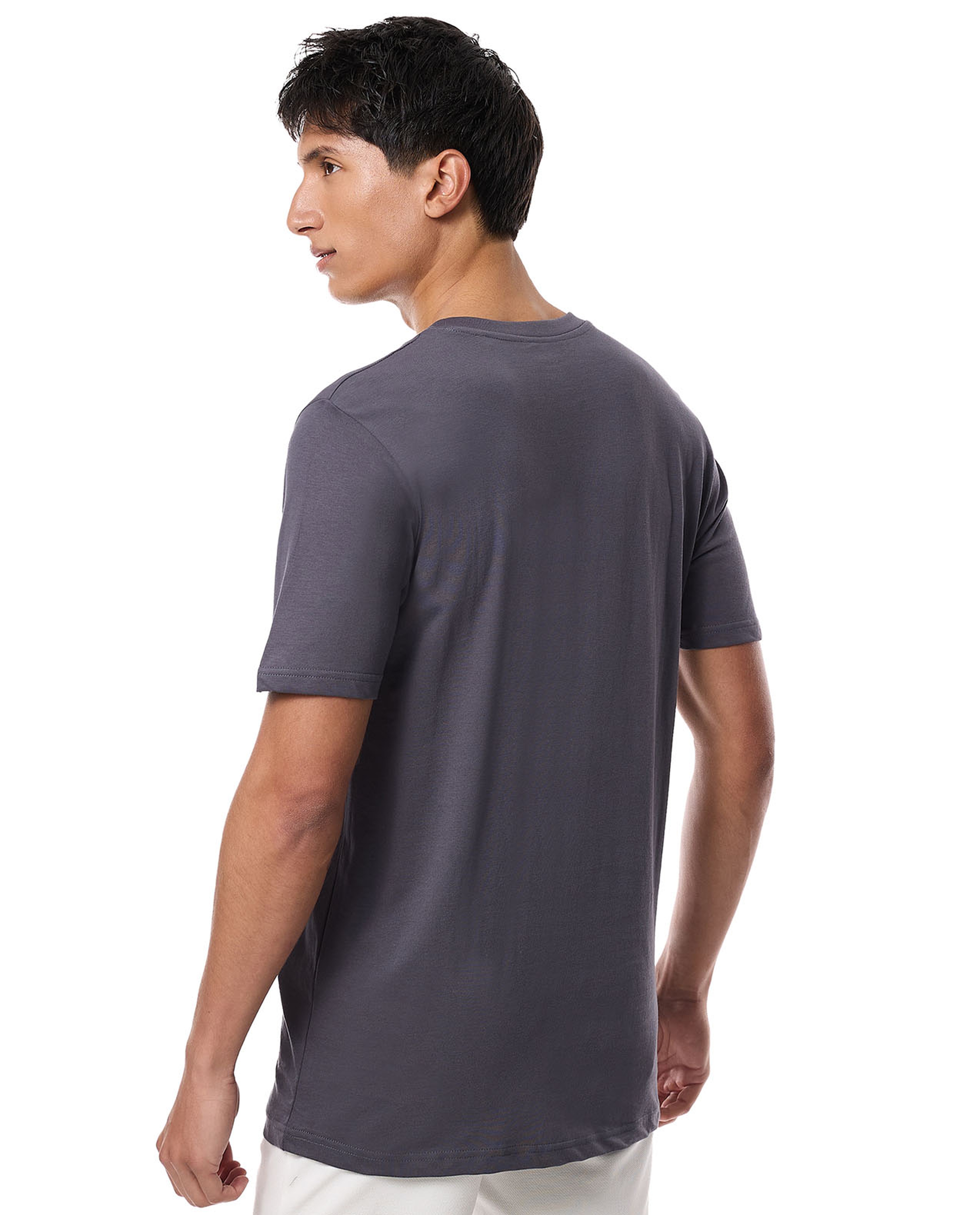 Solid T-Shirt with Crew Neck and Short Sleeves