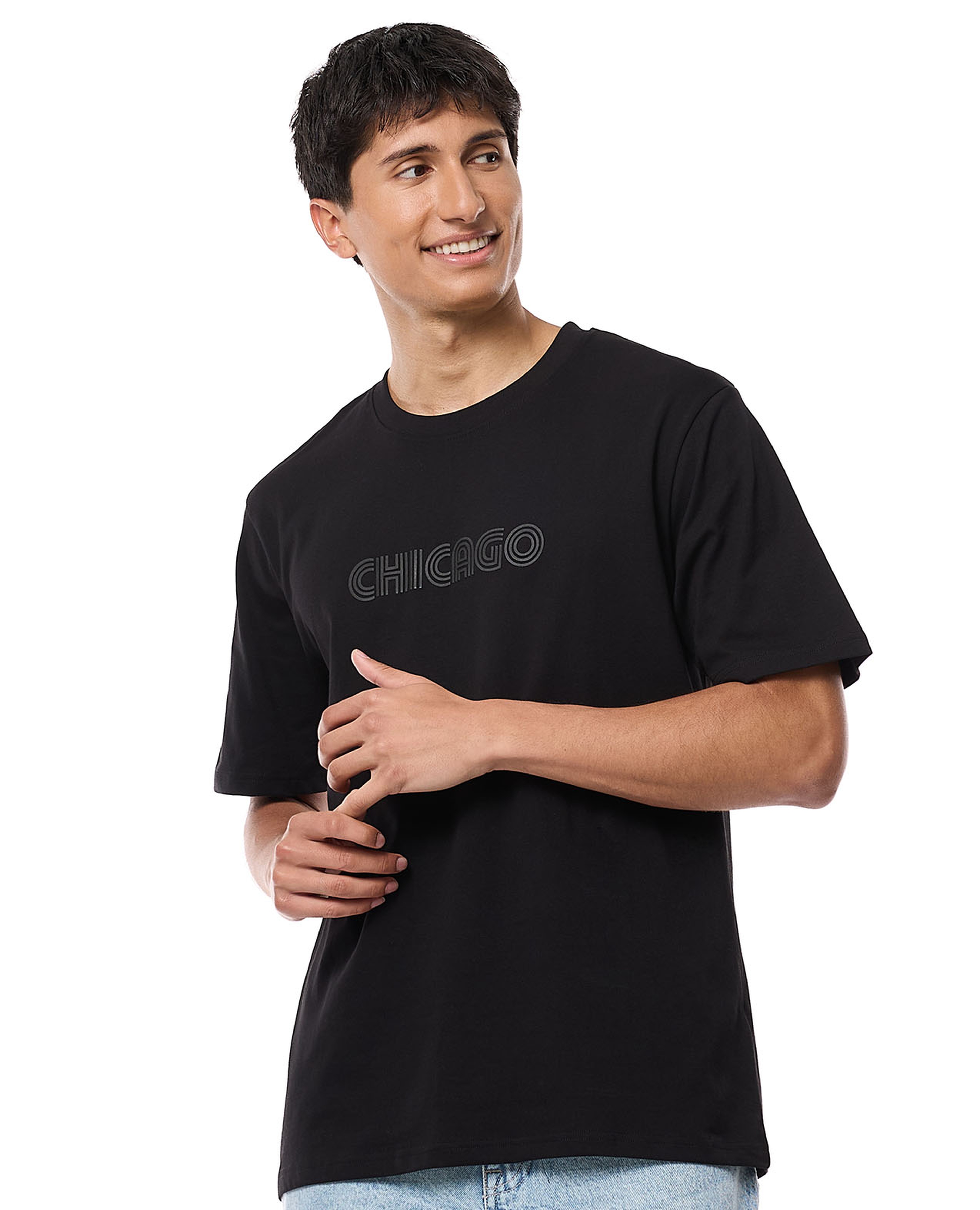 Solid T-Shirt with Crew Neck and Short Sleeves