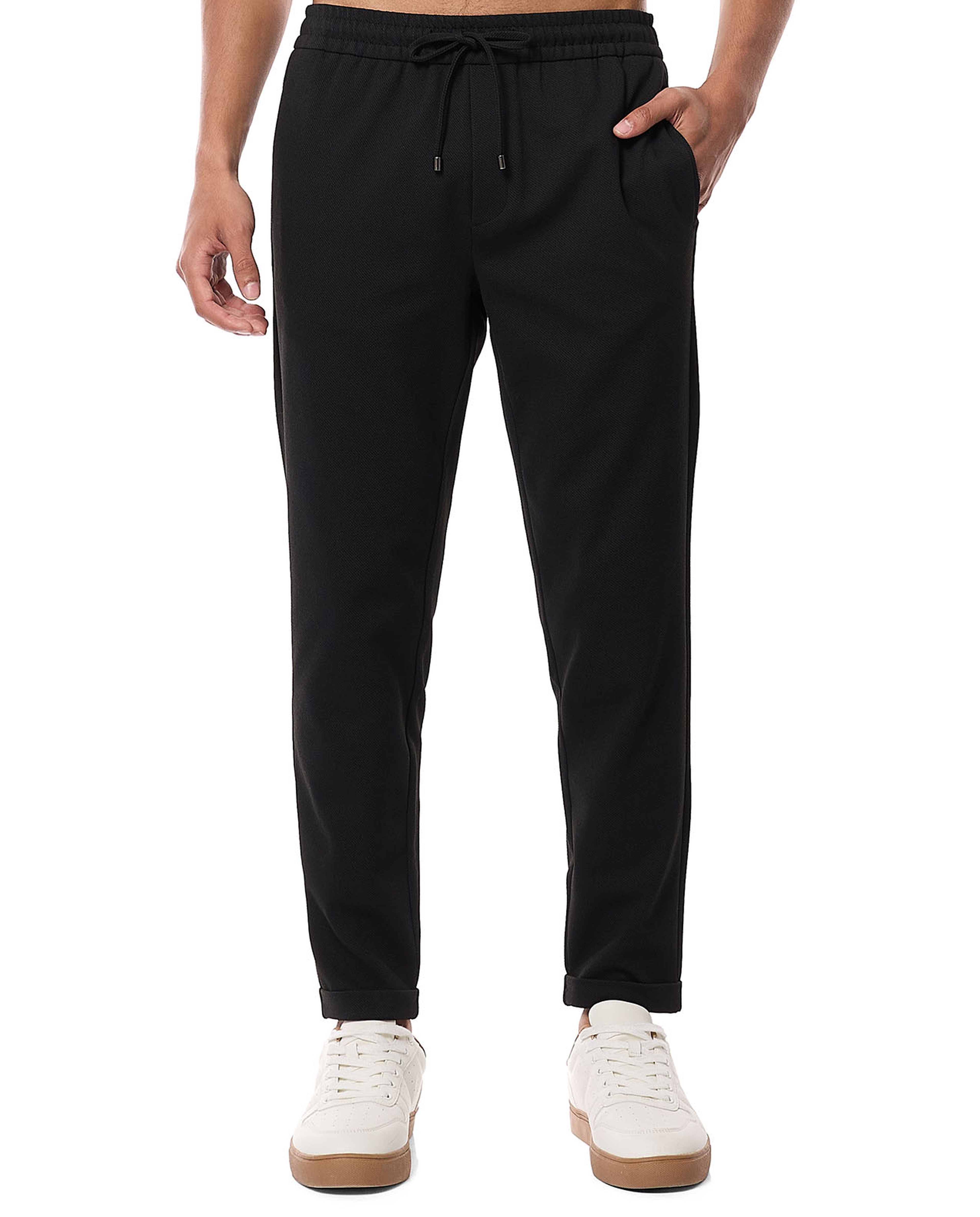 Solid Pants with Drawstring Waist