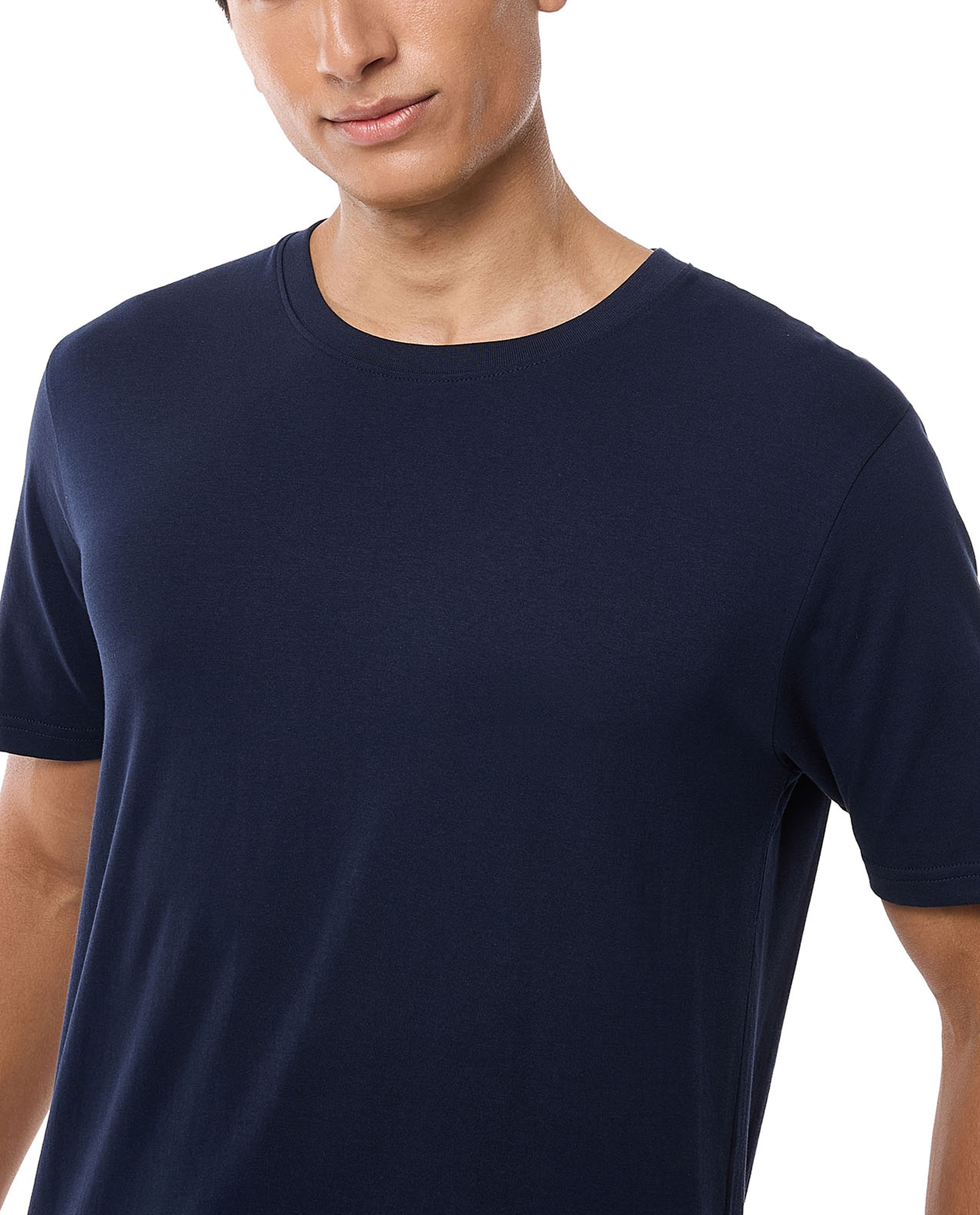 Solid T-Shirt with Crew Neck and Short Sleeves