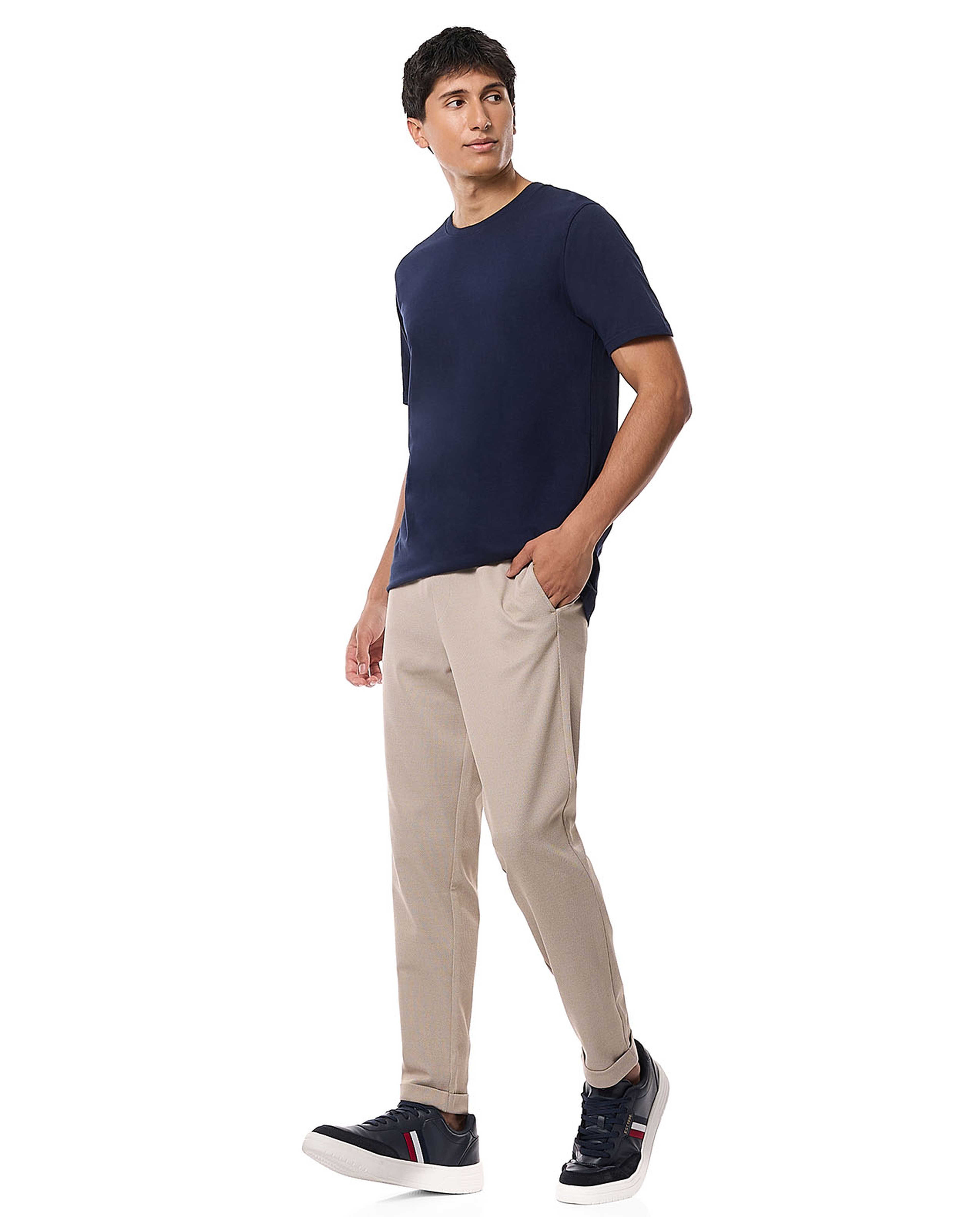 Solid Pants with Drawstring Waist