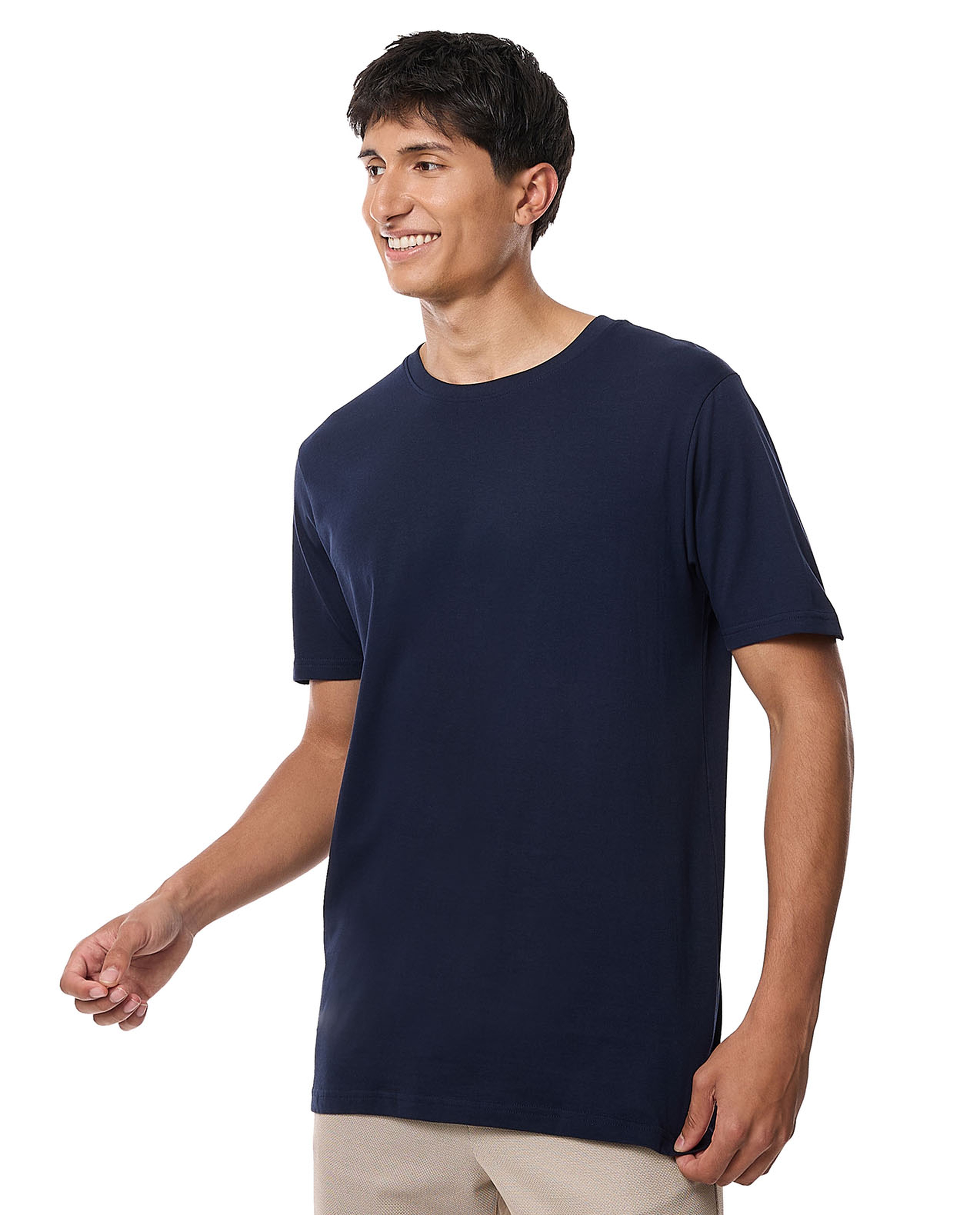 Solid T-Shirt with Crew Neck and Short Sleeves