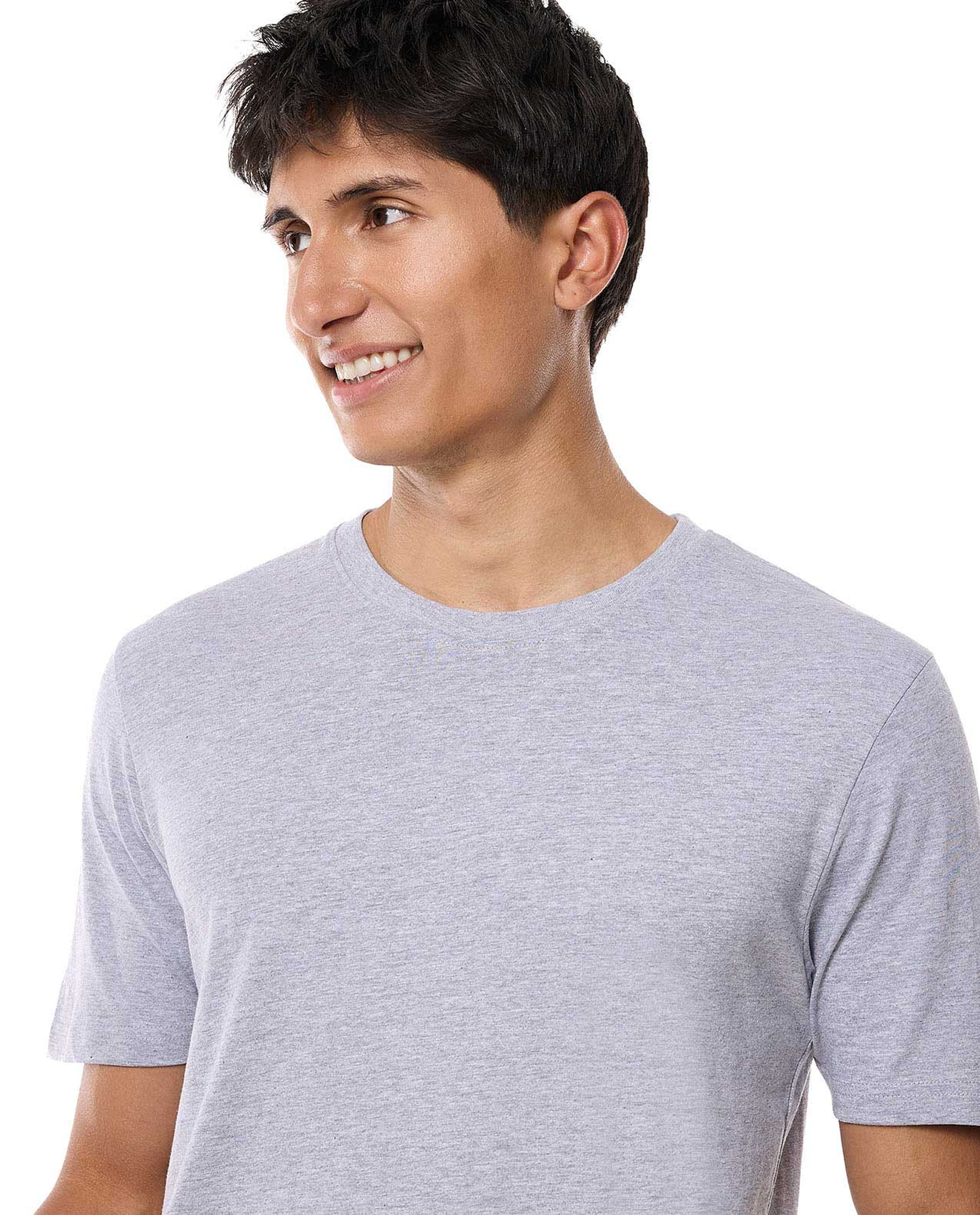 Solid T-Shirt with Crew Neck and Short Sleeves