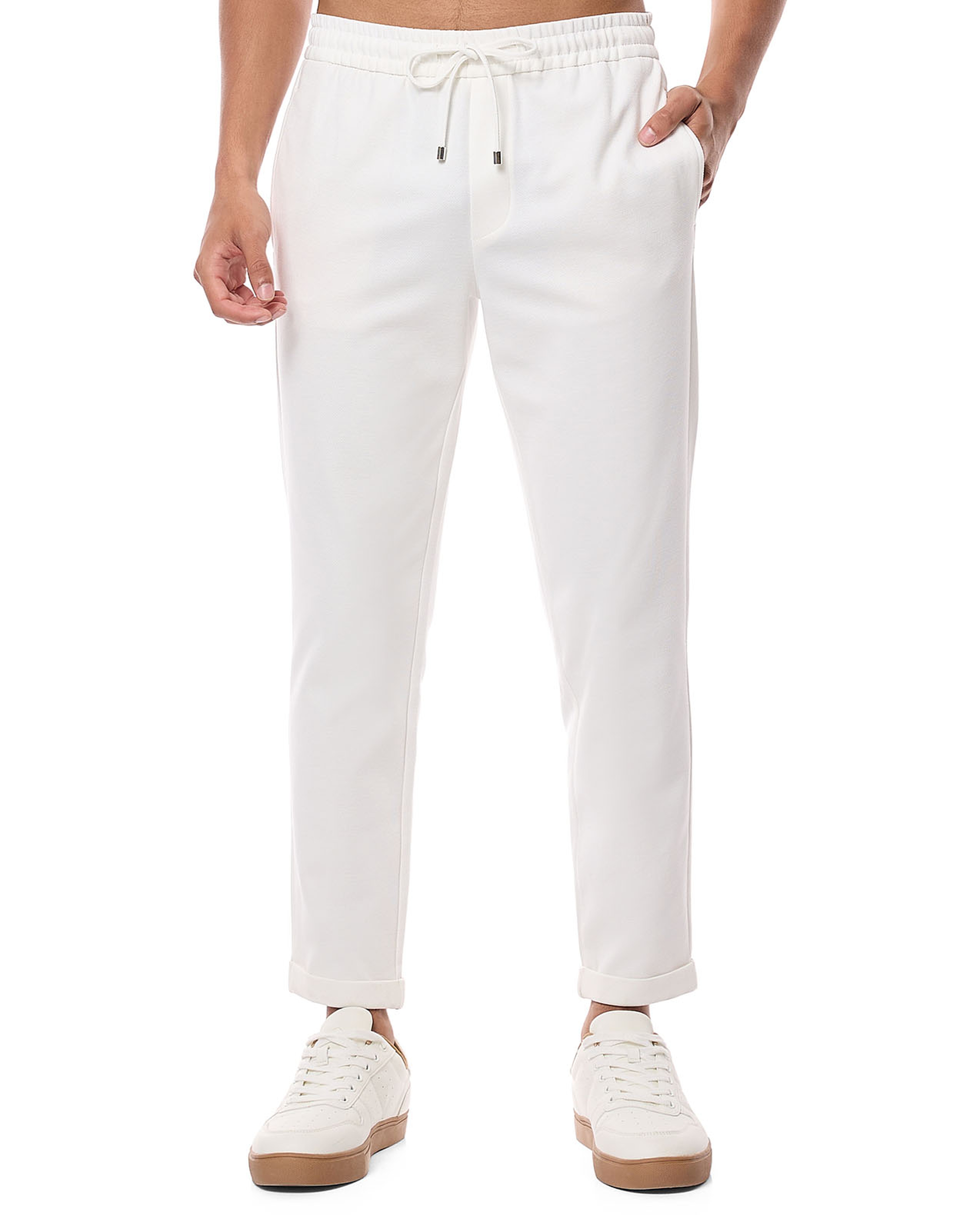 Solid Pants with Drawstring Waist