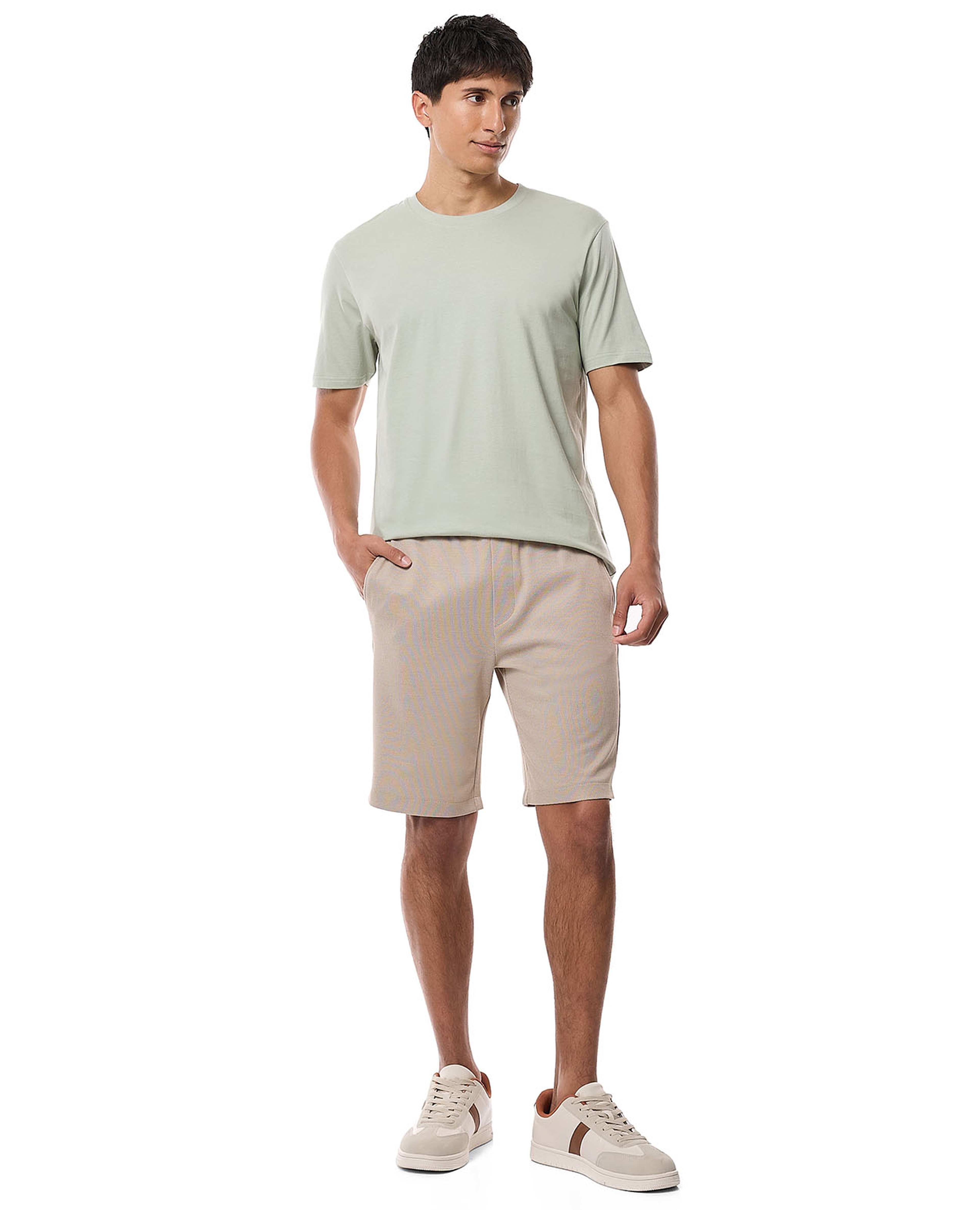 Textured Shorts with Drawstring Waist