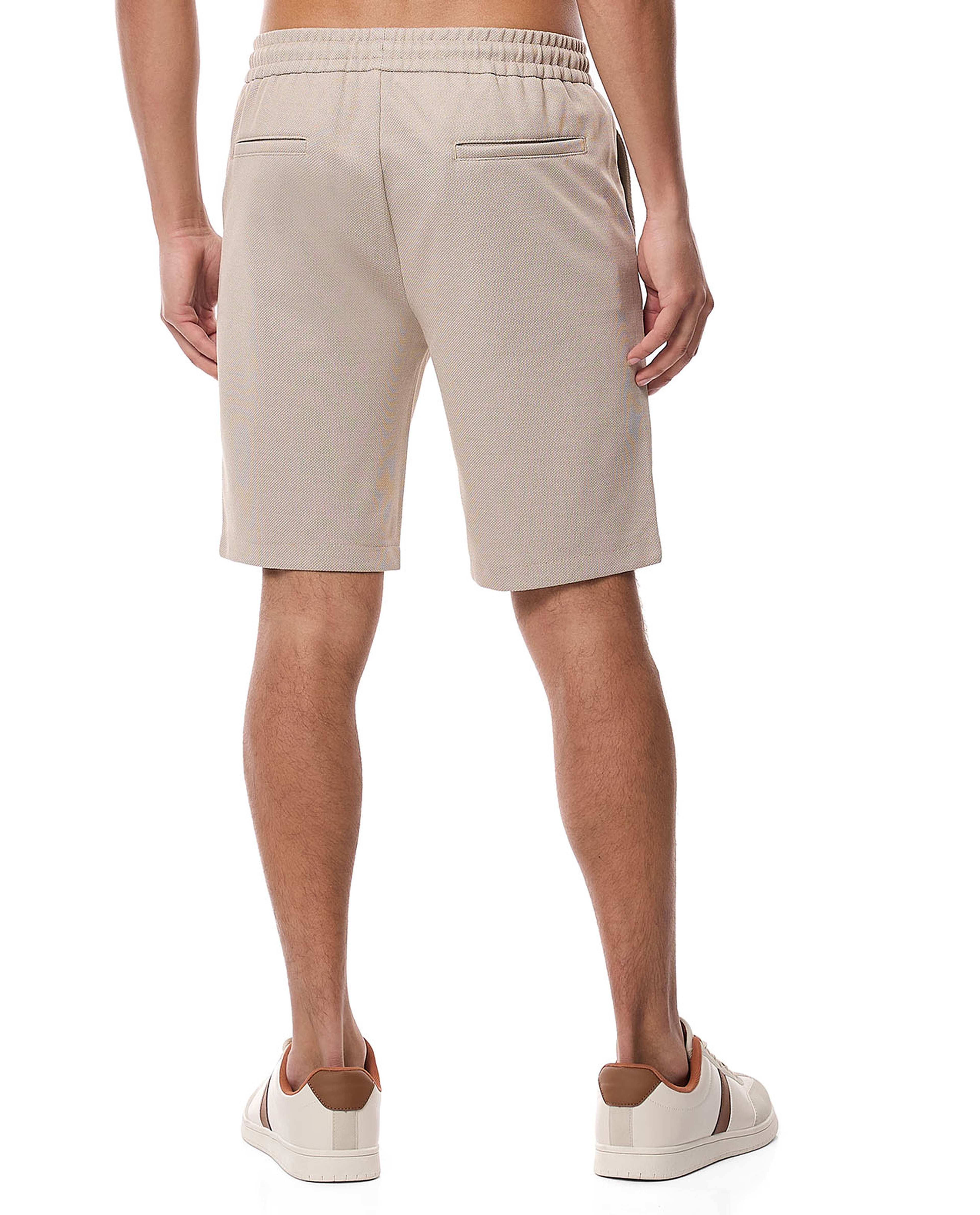Textured Shorts with Drawstring Waist