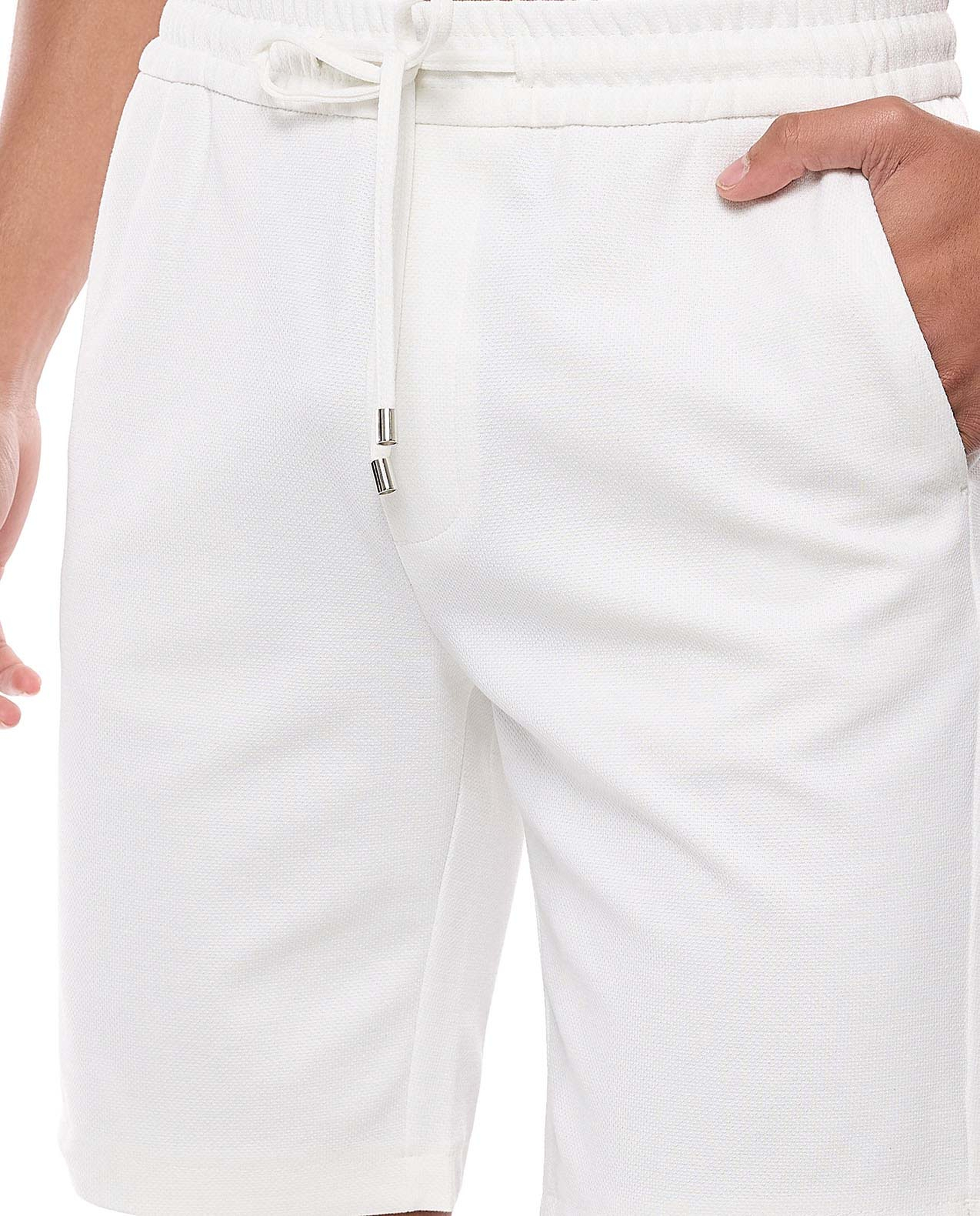 Textured Shorts with Drawstring Waist
