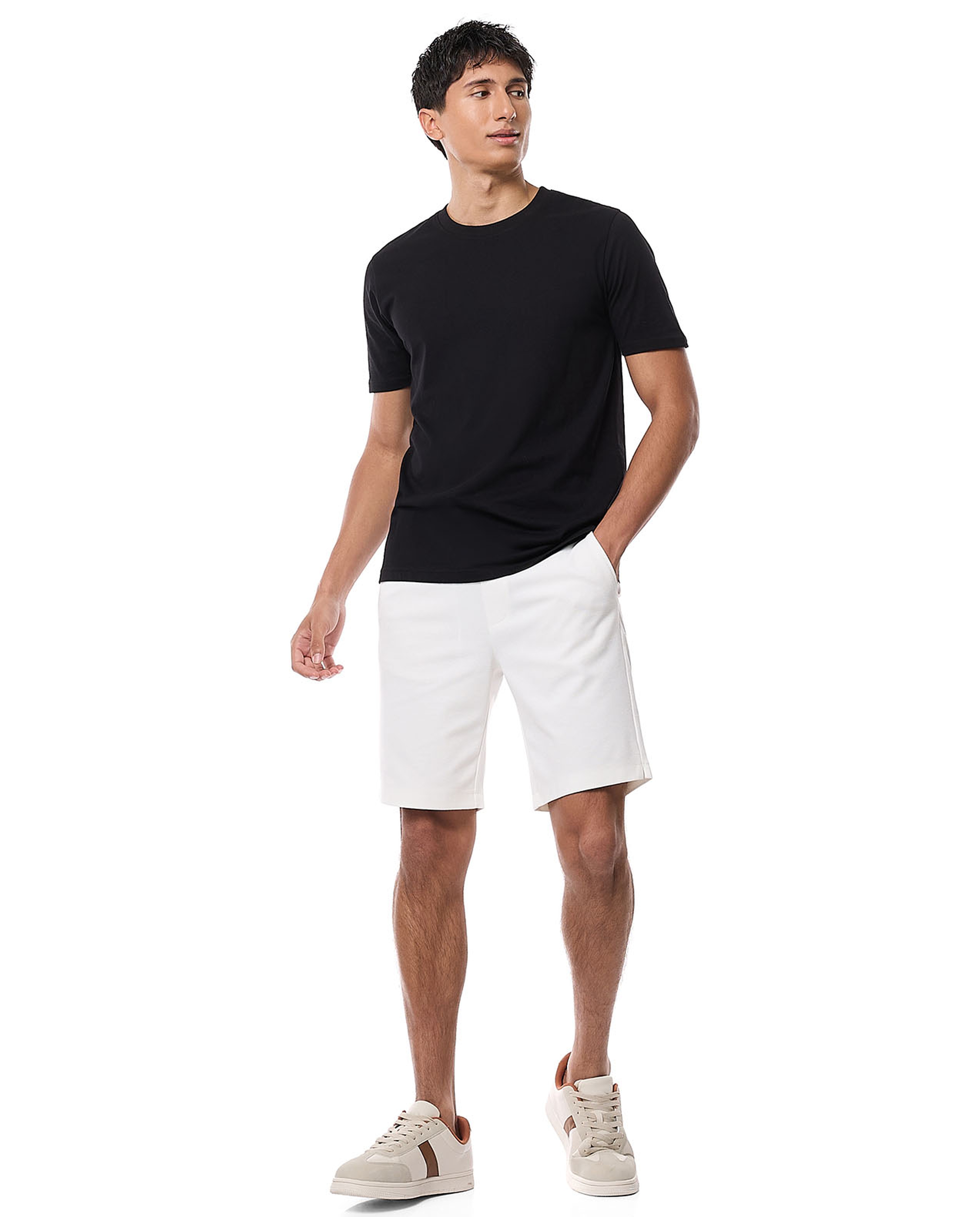 Textured Shorts with Drawstring Waist