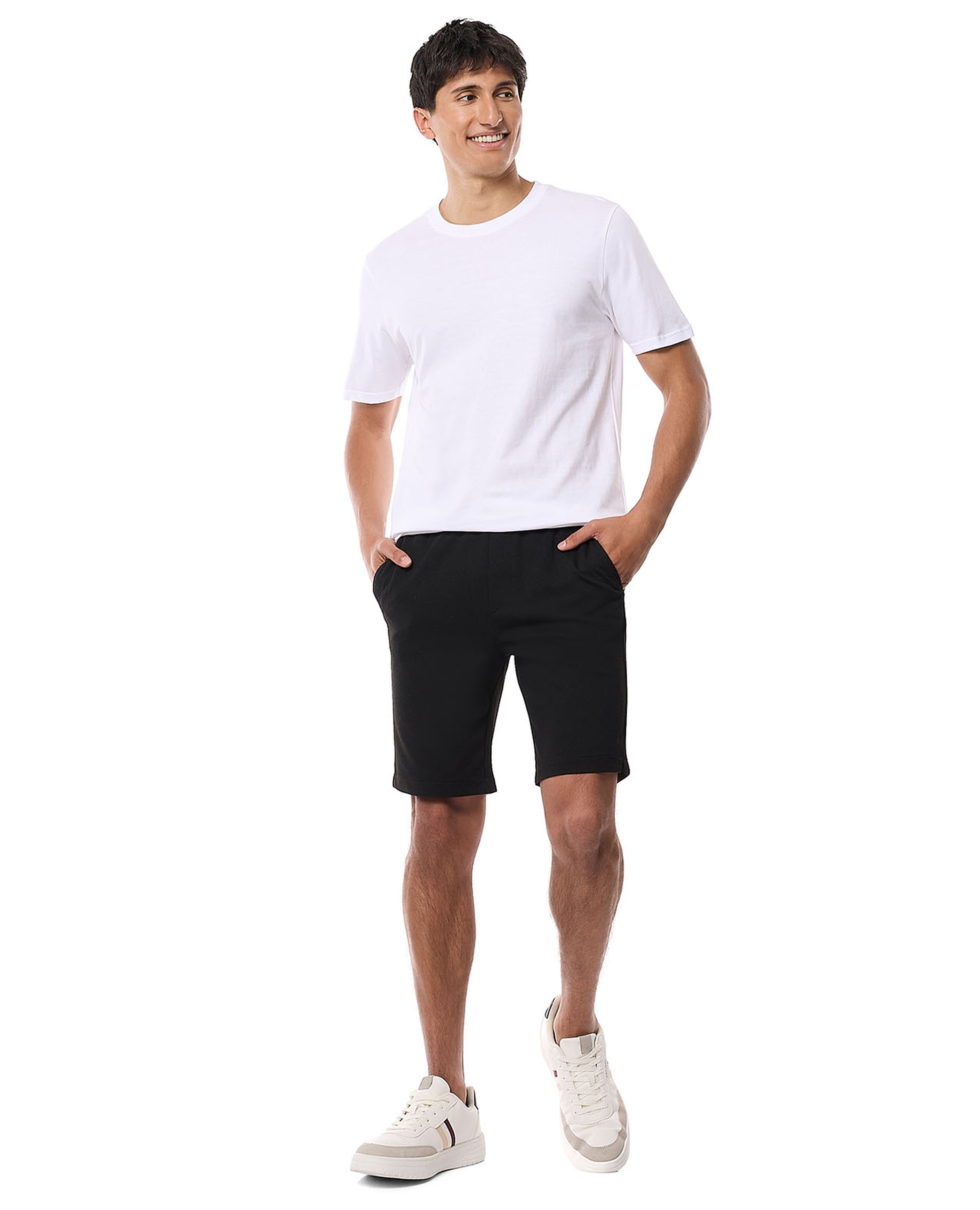 Textured Shorts with Drawstring Waist