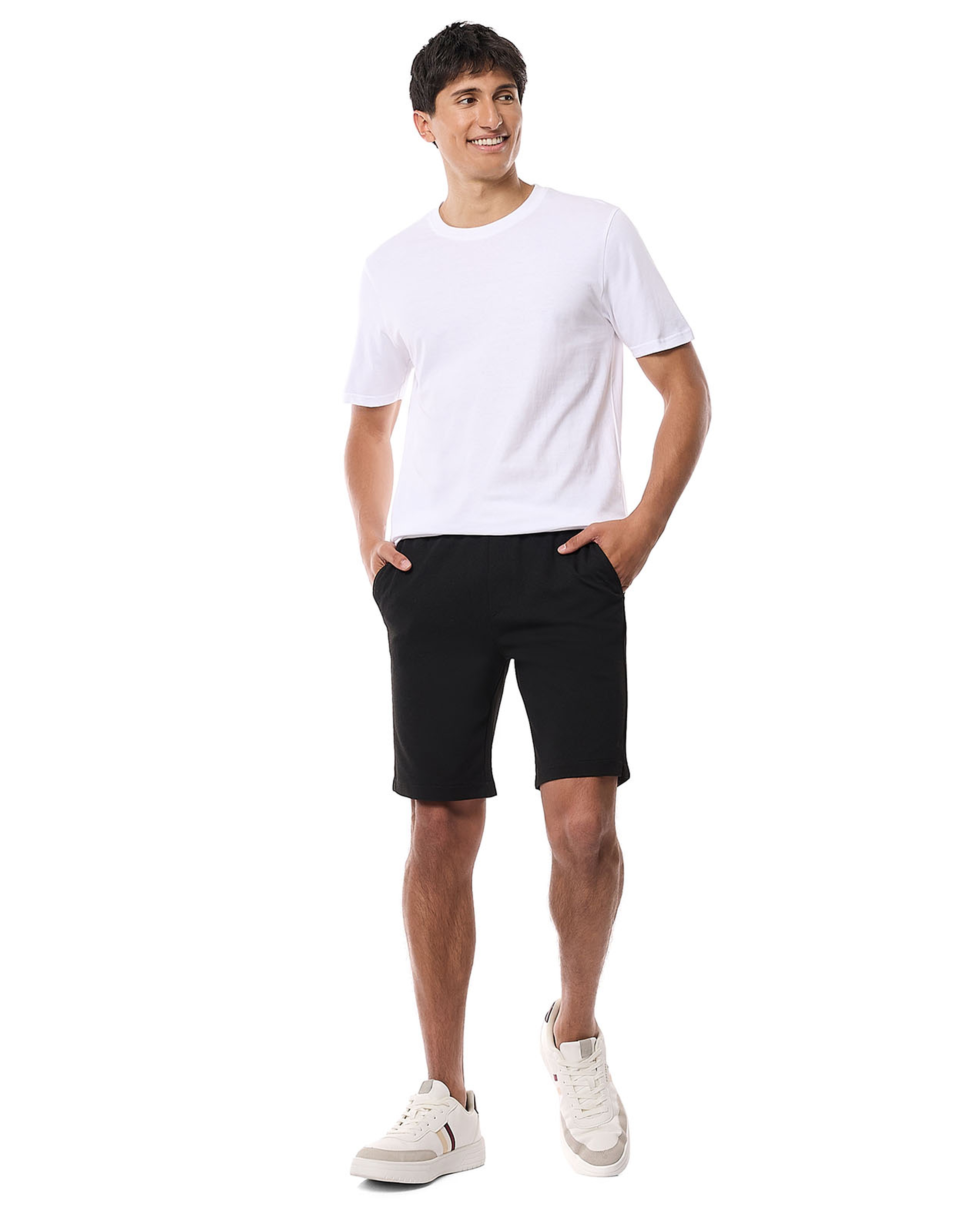 Textured Shorts with Drawstring Waist