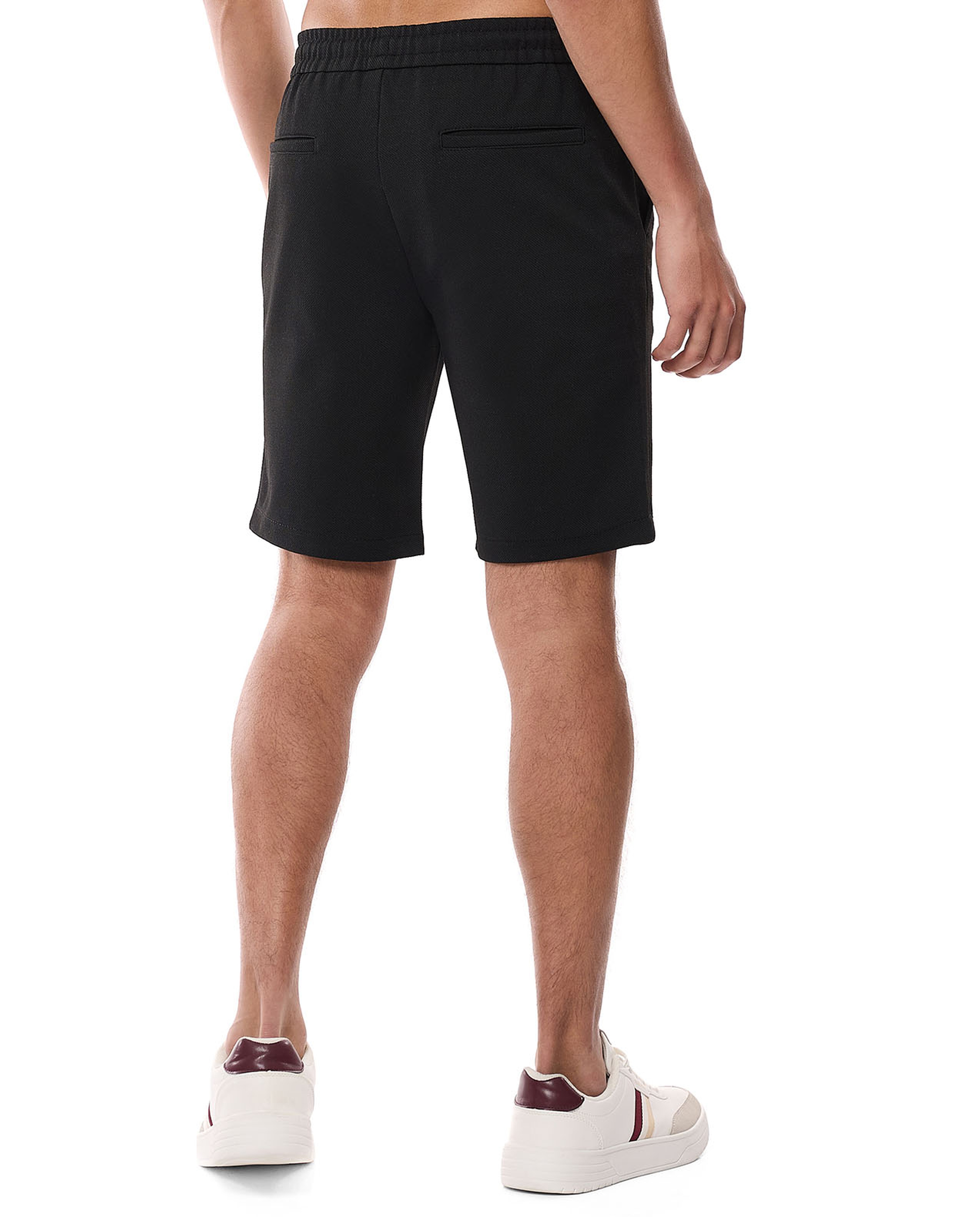 Textured Shorts with Drawstring Waist