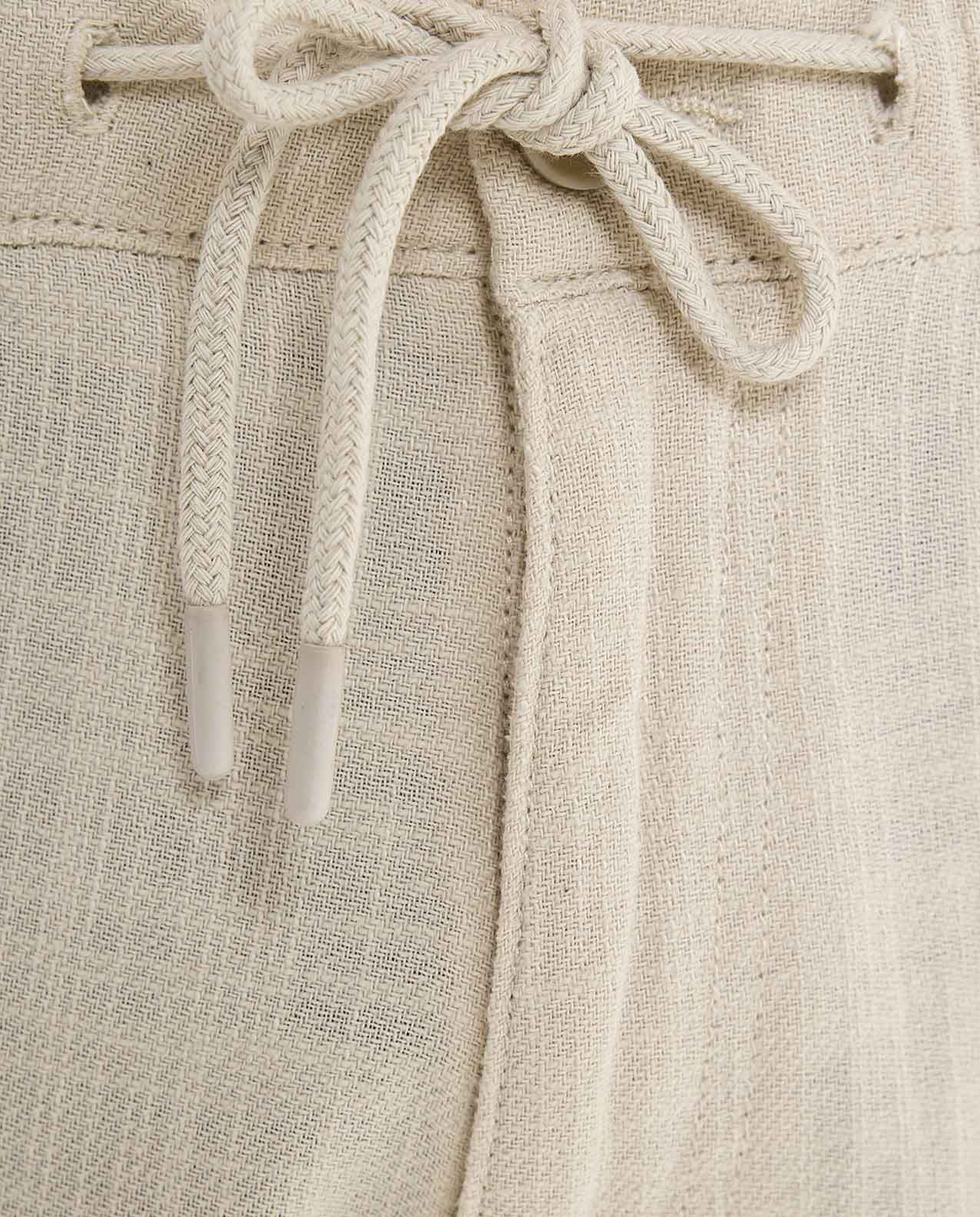 Textured Pants With Drawstring Waist