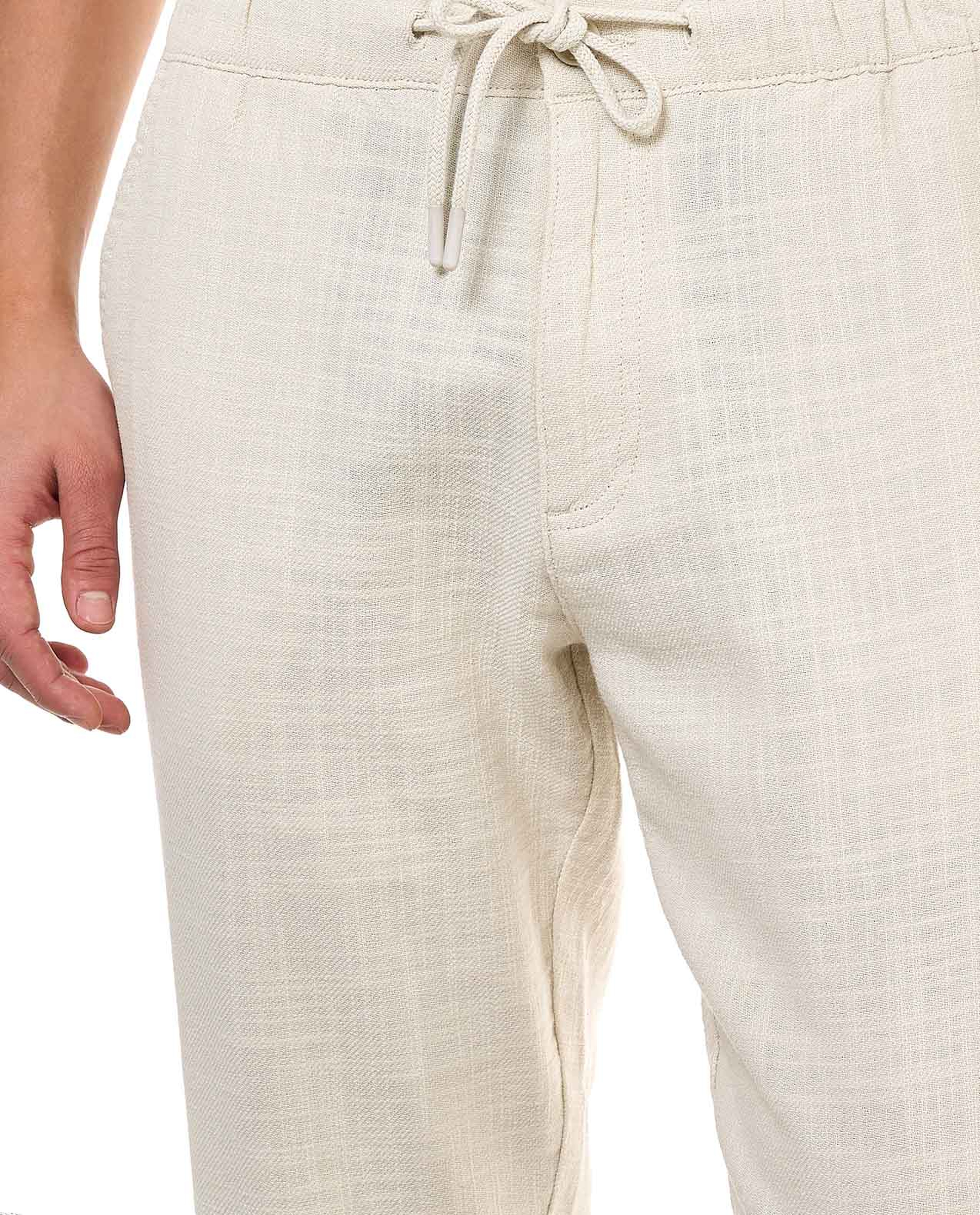 Textured Pants With Drawstring Waist
