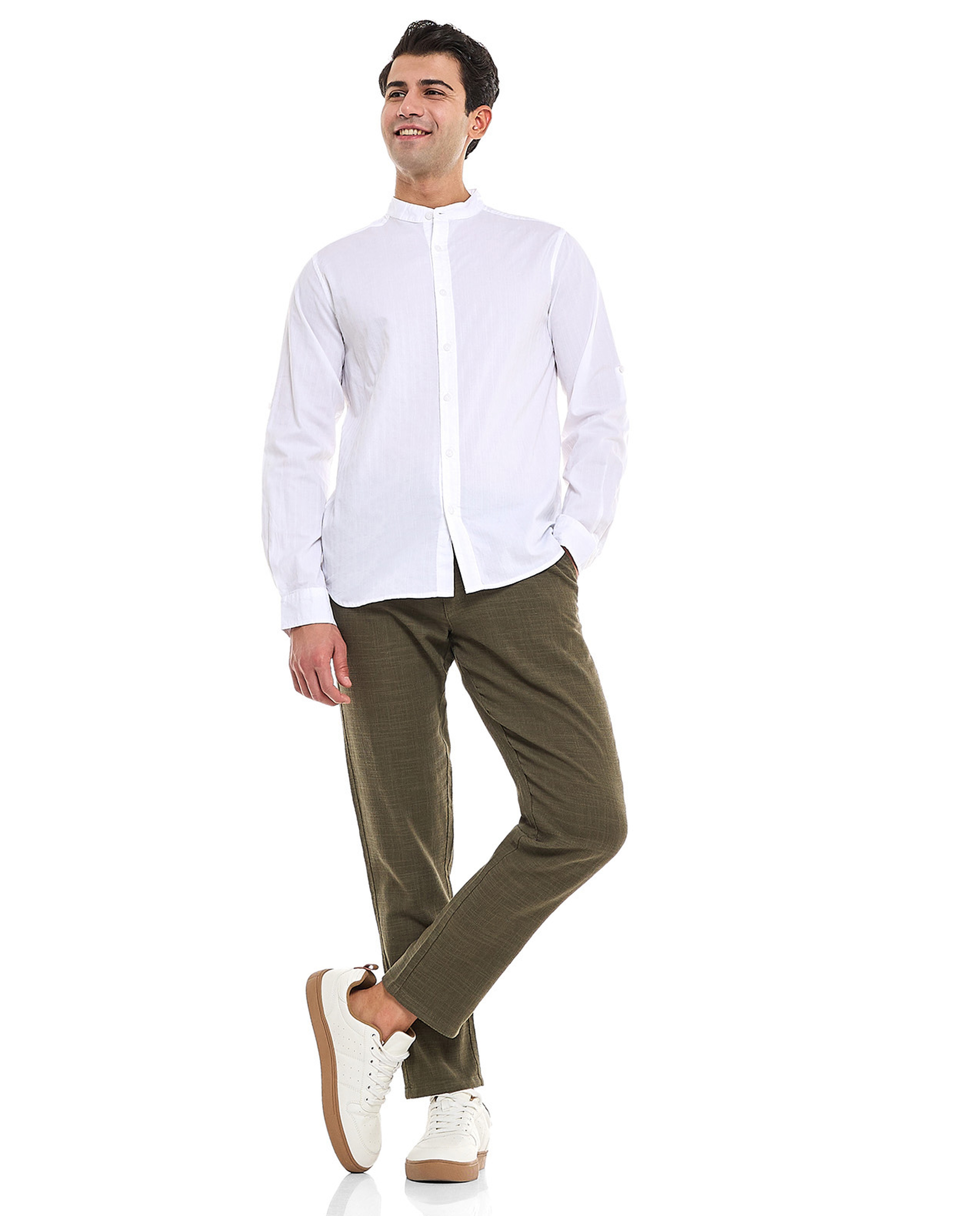 Textured Pants With Drawstring Waist