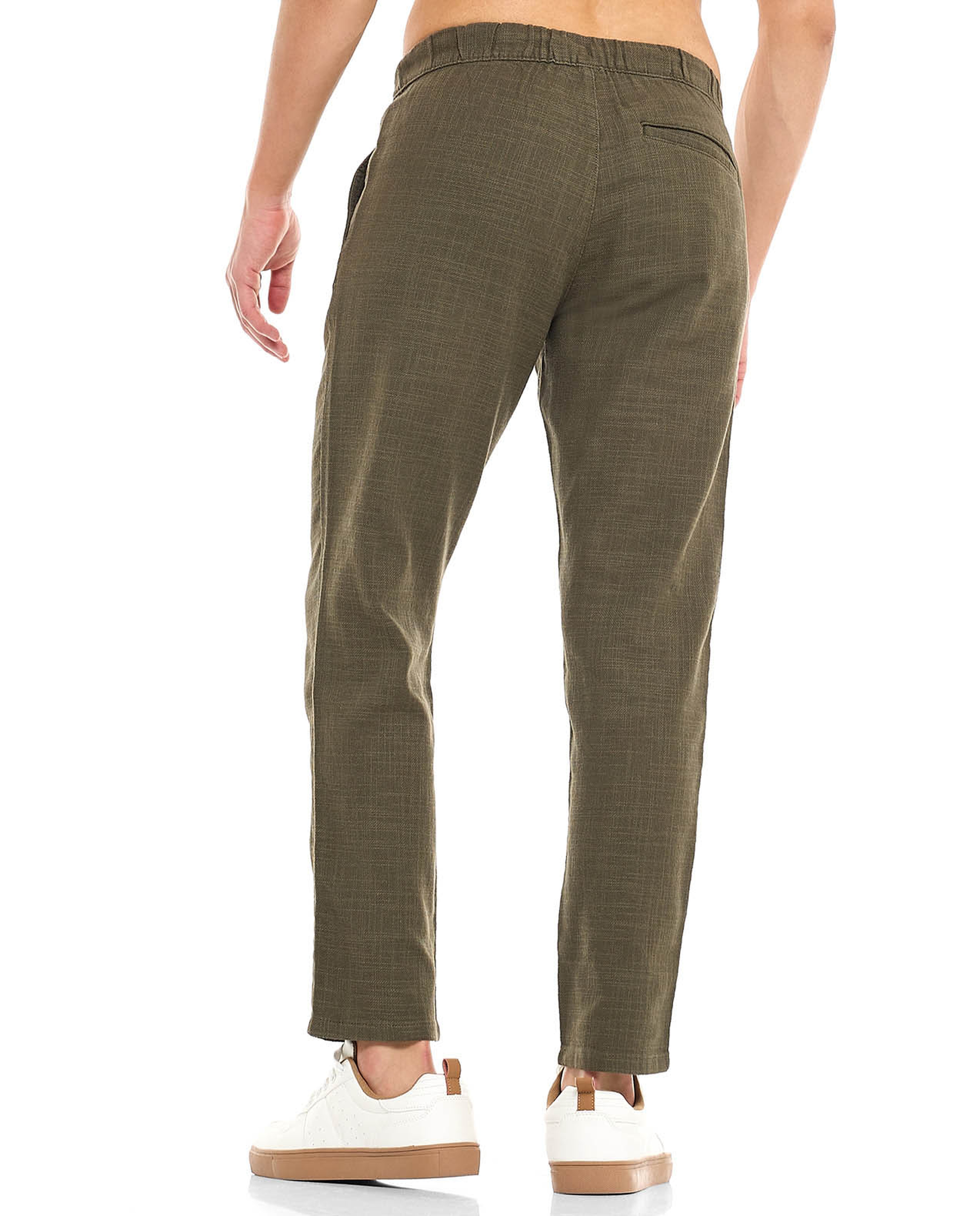 Textured Pants With Drawstring Waist