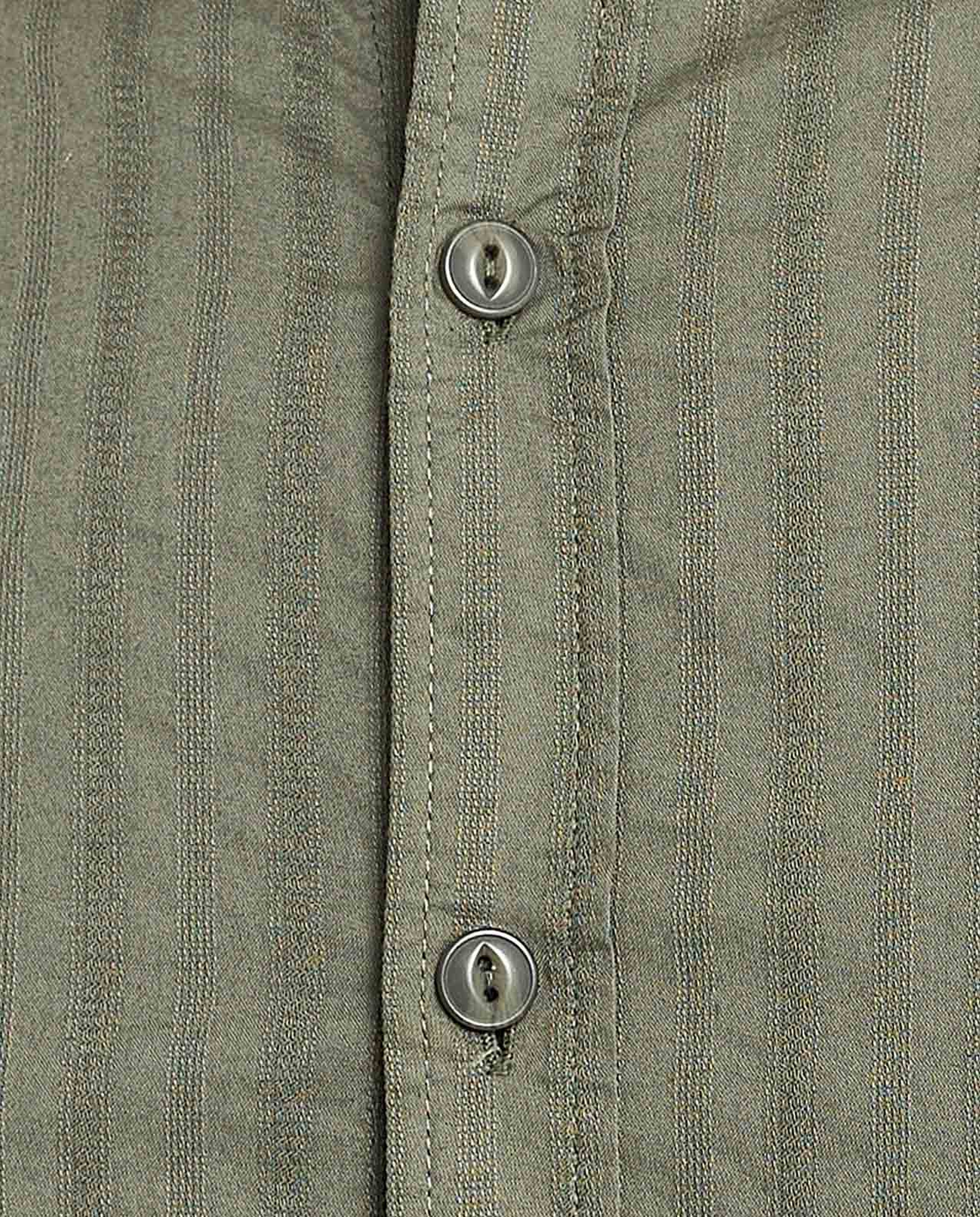 Solid Shirt With Stand Collar and Long Sleeves