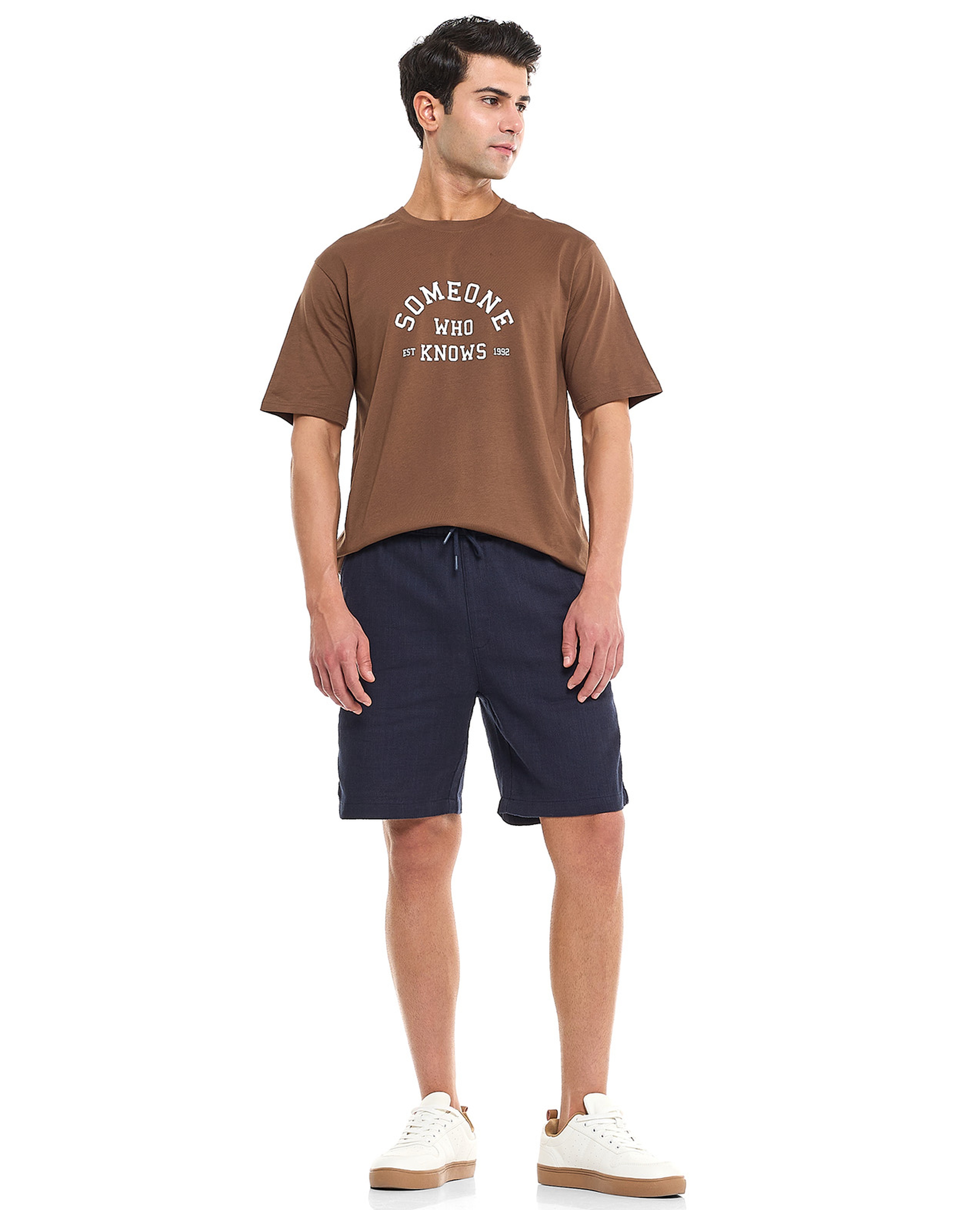 Solid Shorts With Drawstring Waist