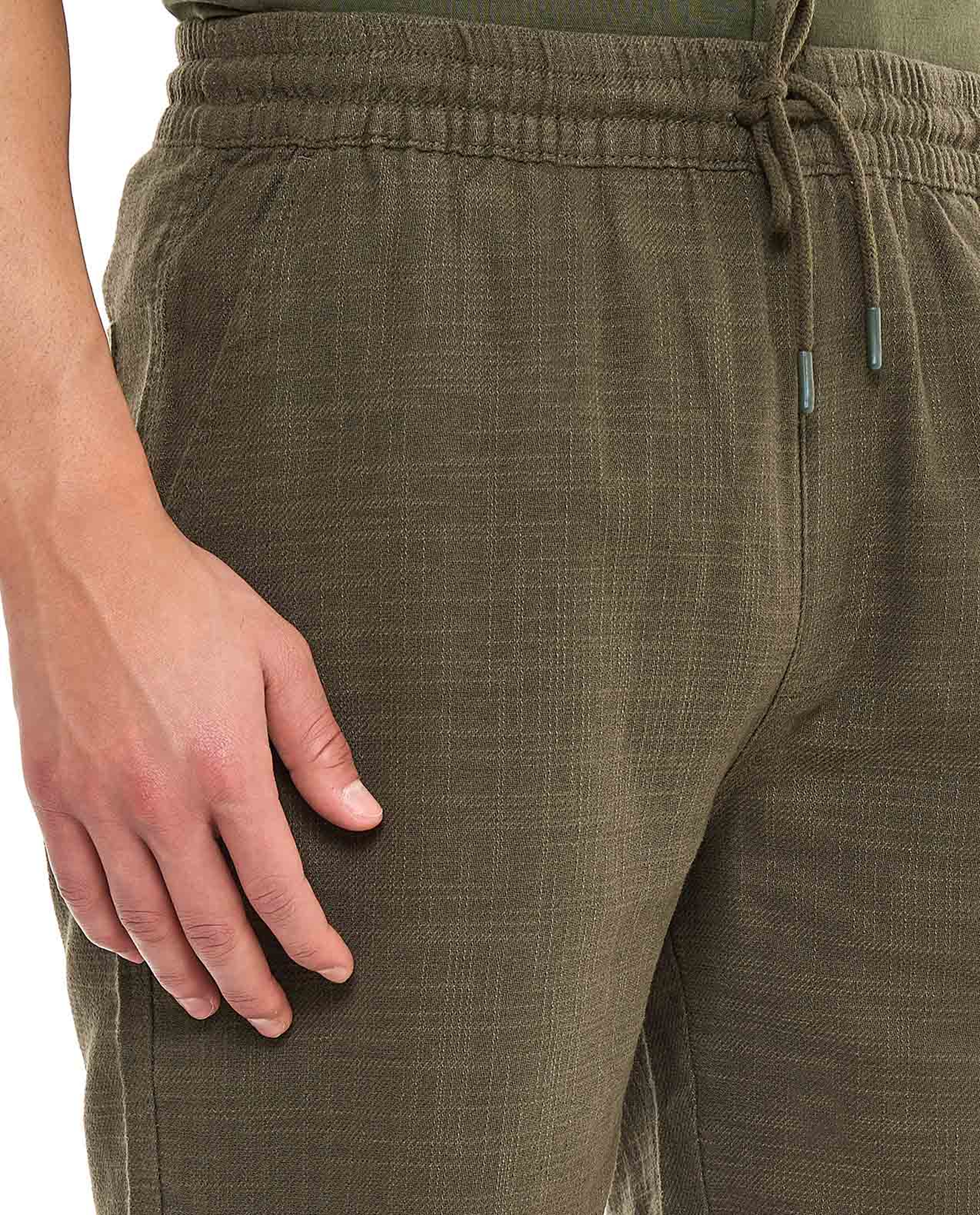 Solid Shorts With Drawstring Waist