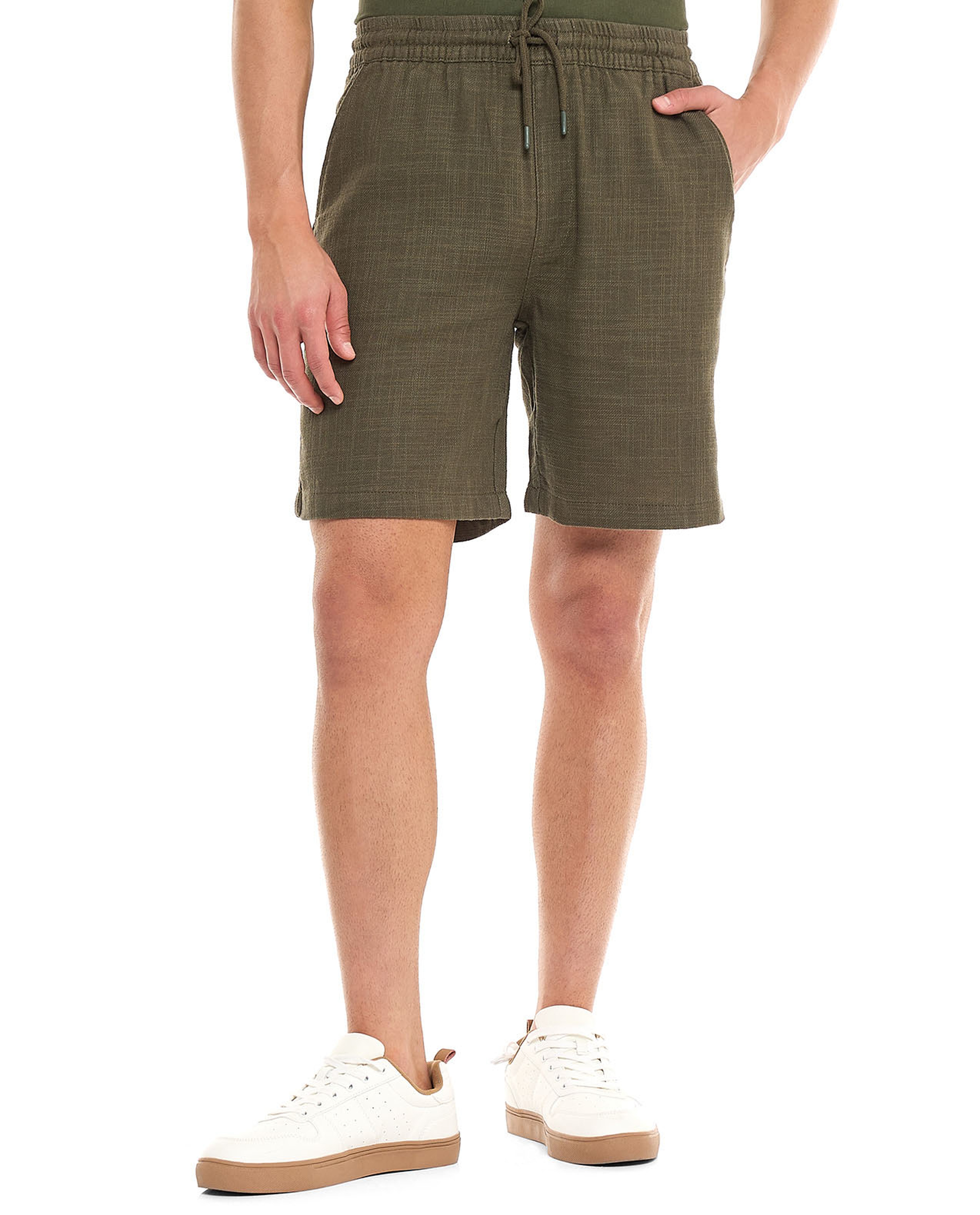 Solid Shorts With Drawstring Waist