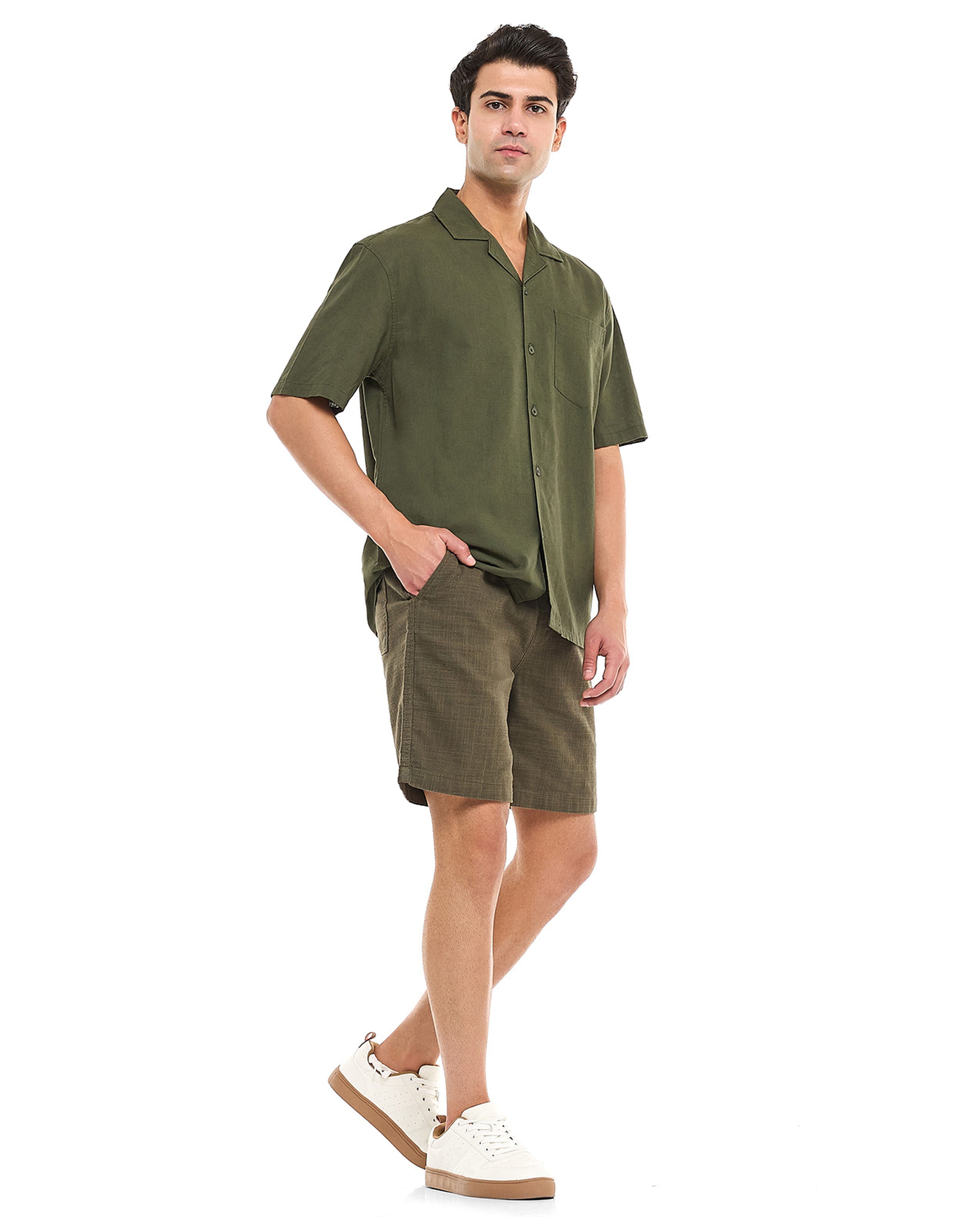 Solid Shorts With Drawstring Waist