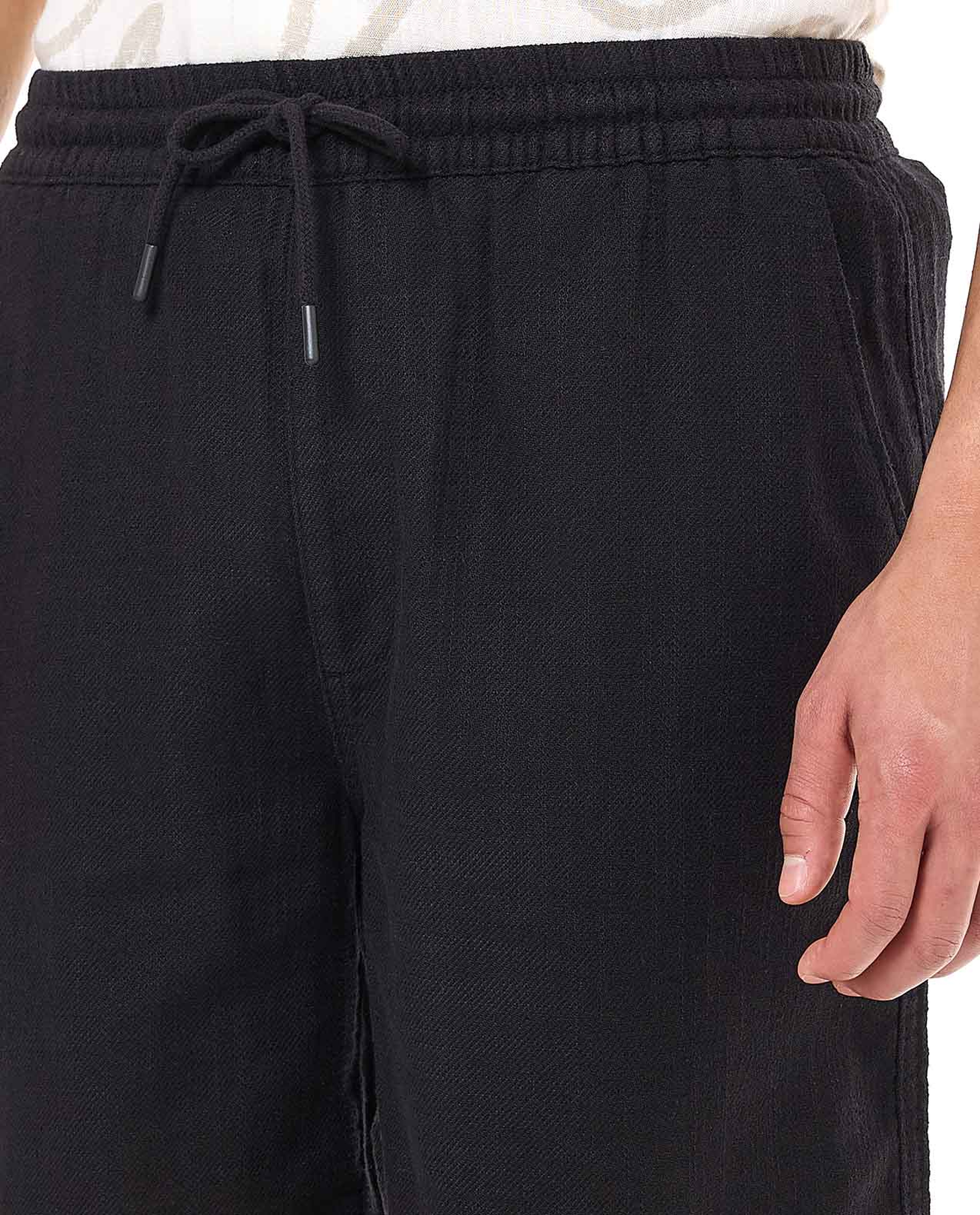 Solid Shorts With Drawstring Waist