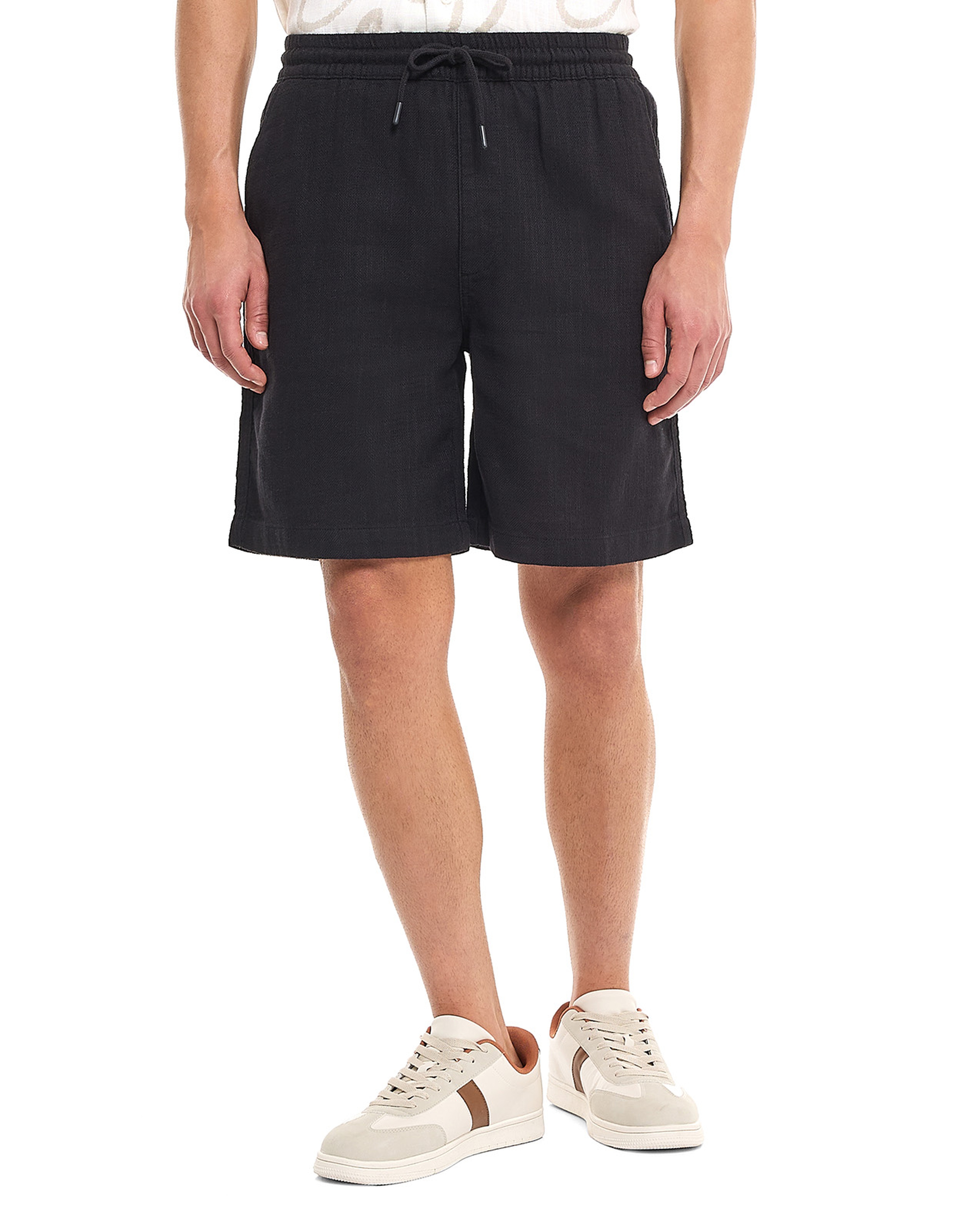 Solid Shorts With Drawstring Waist