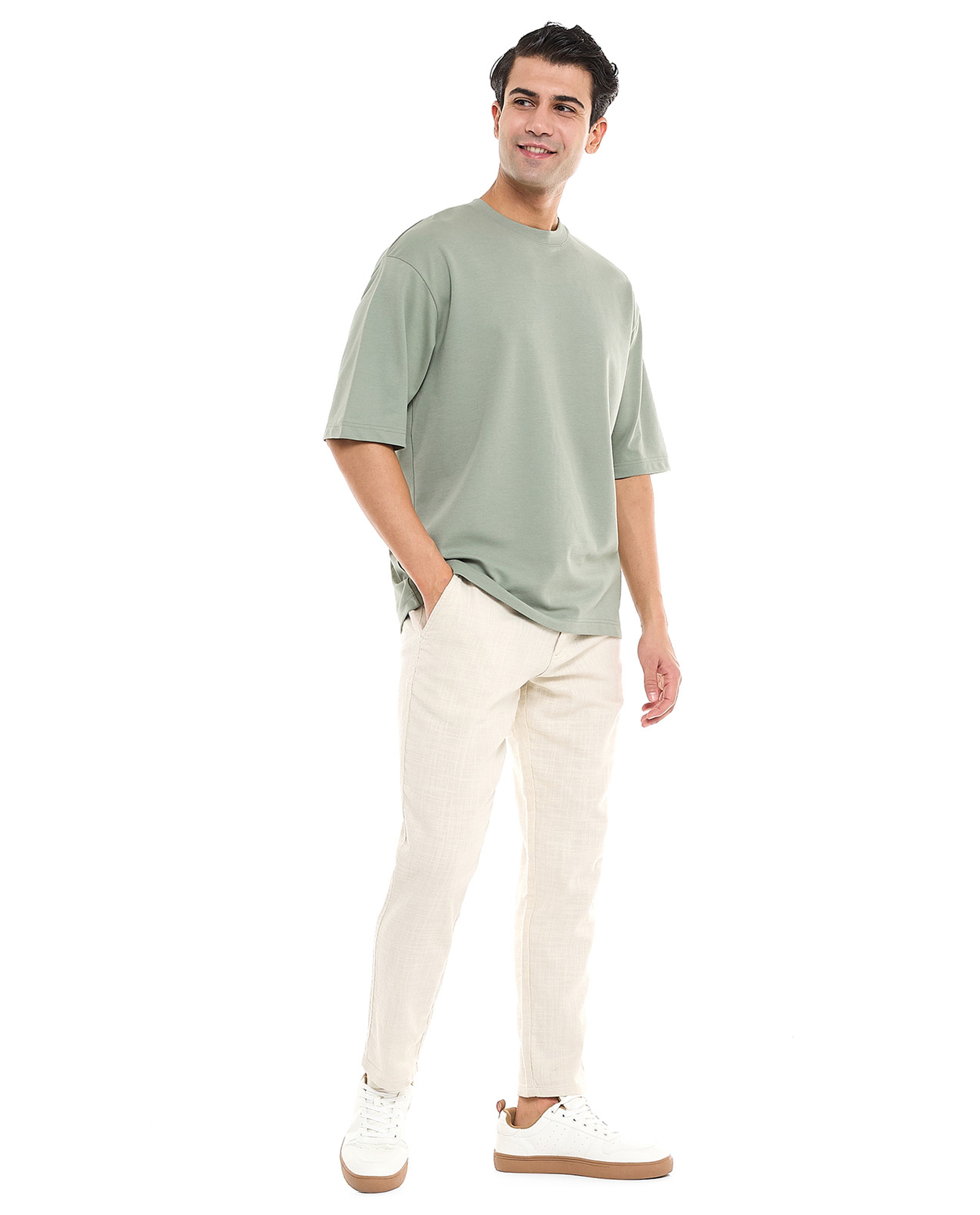 Solid T-Shirt With Crew Neck and Short Sleeves