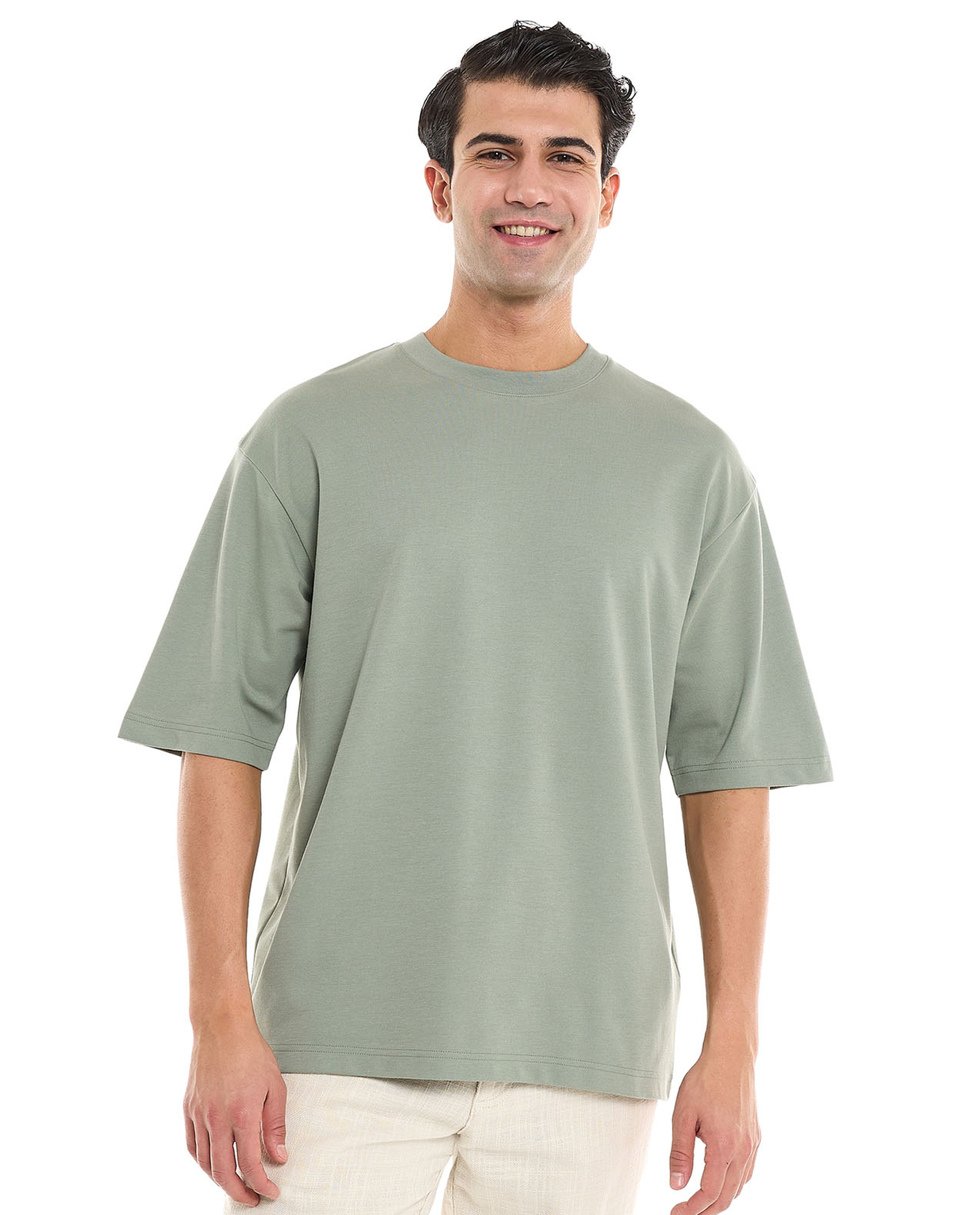 Solid T-Shirt With Crew Neck and Short Sleeves