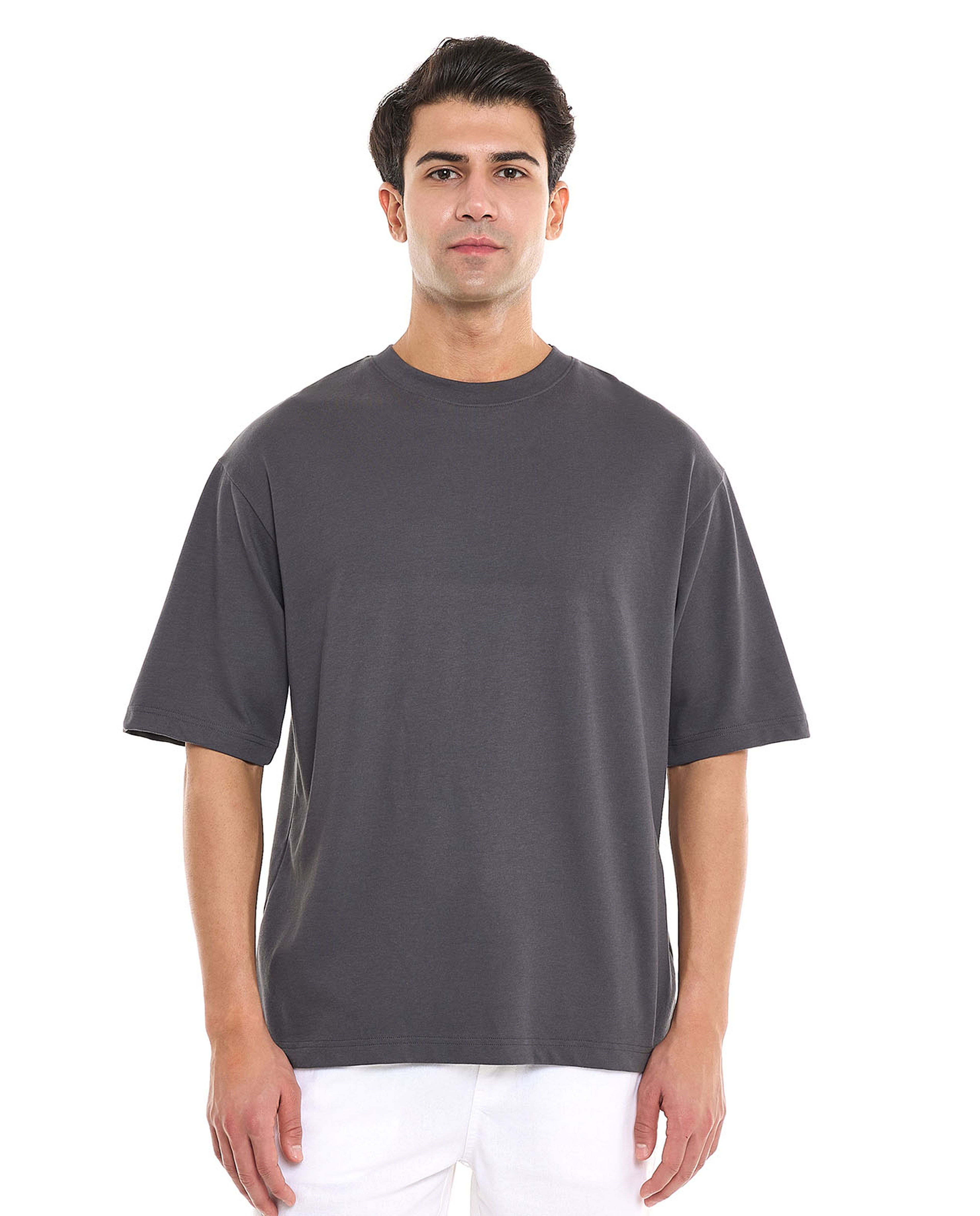 Solid T-Shirt With Crew Neck and Short Sleeves