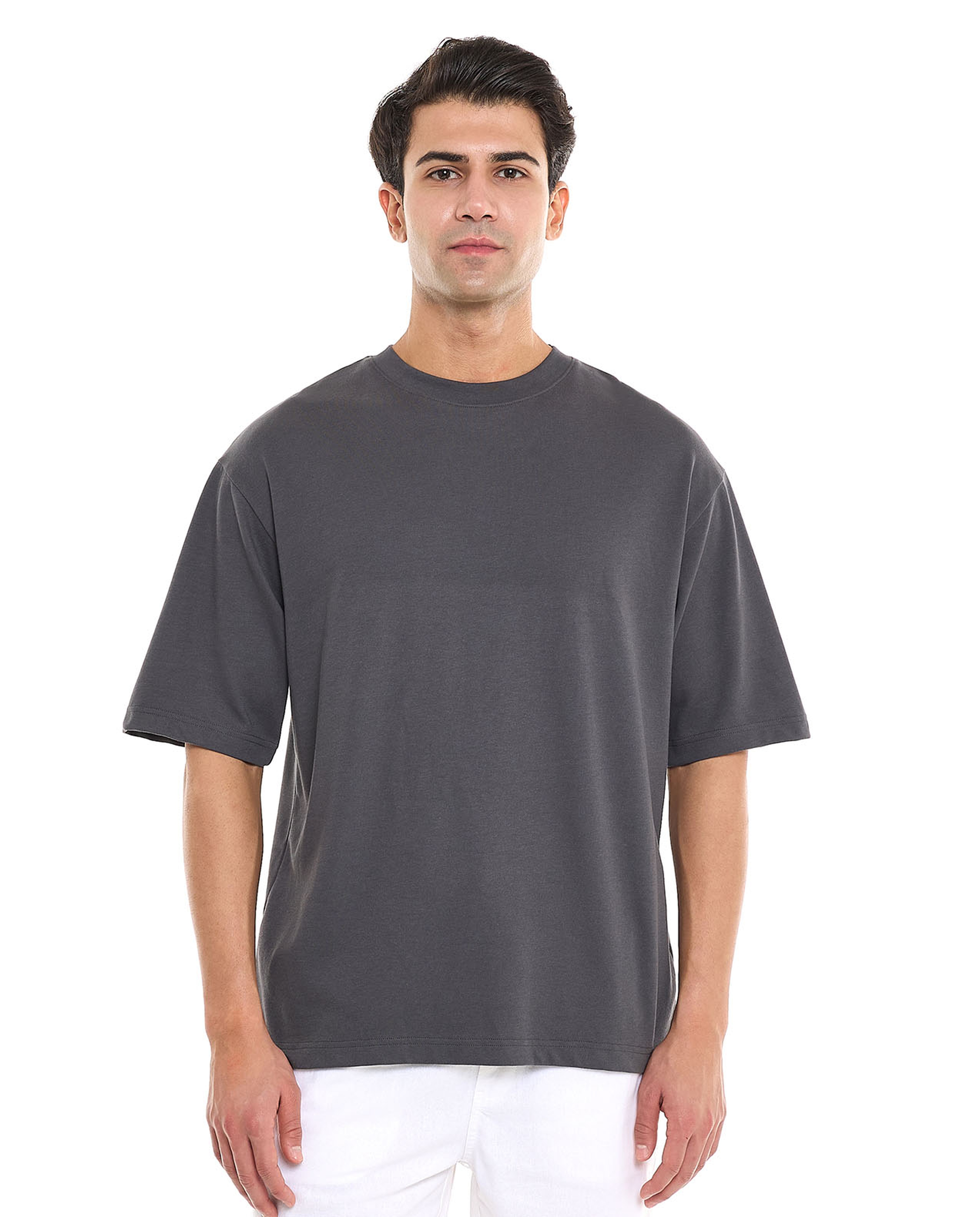 Solid T-Shirt With Crew Neck and Short Sleeves