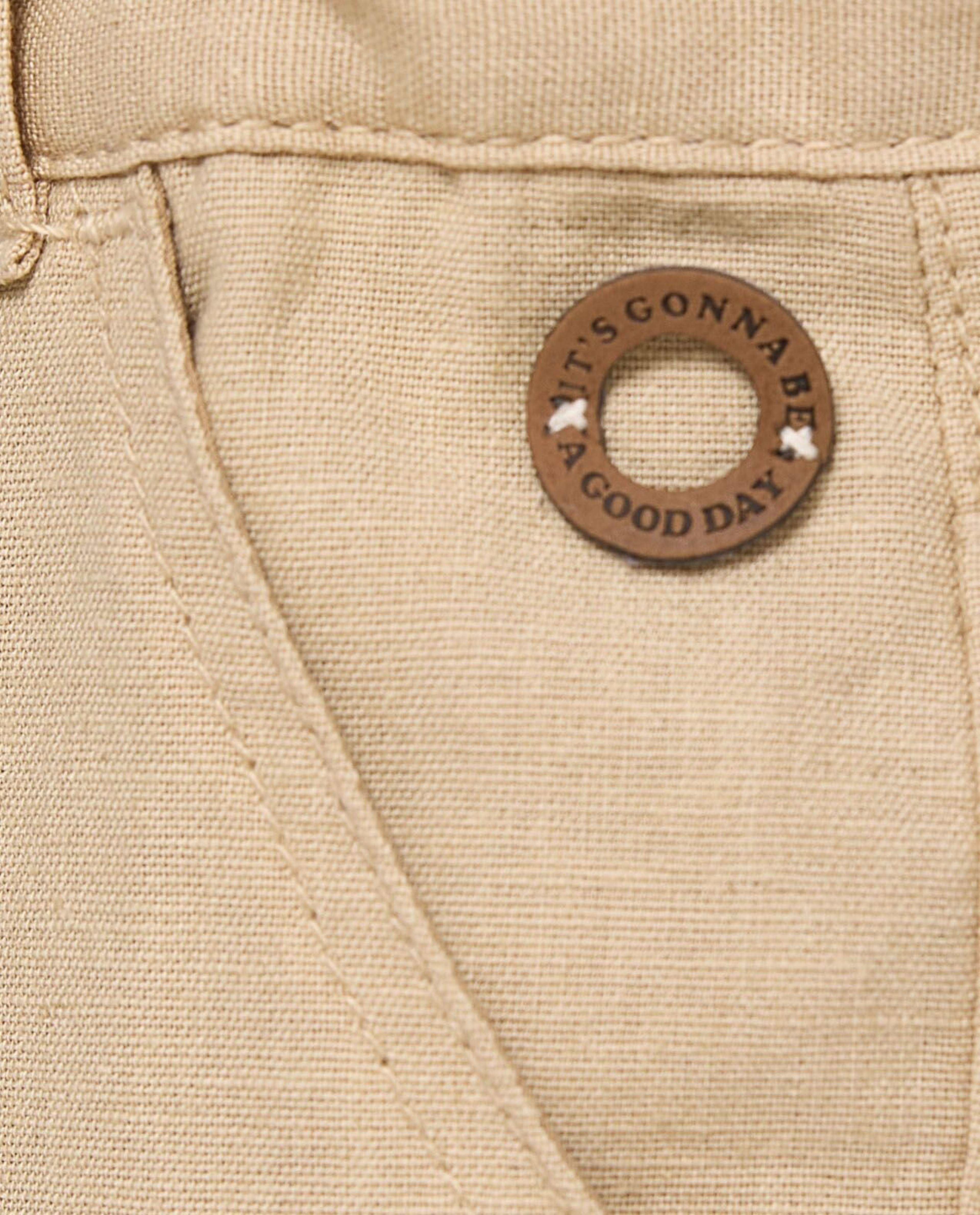 Solid Chino Shorts with Button Closure