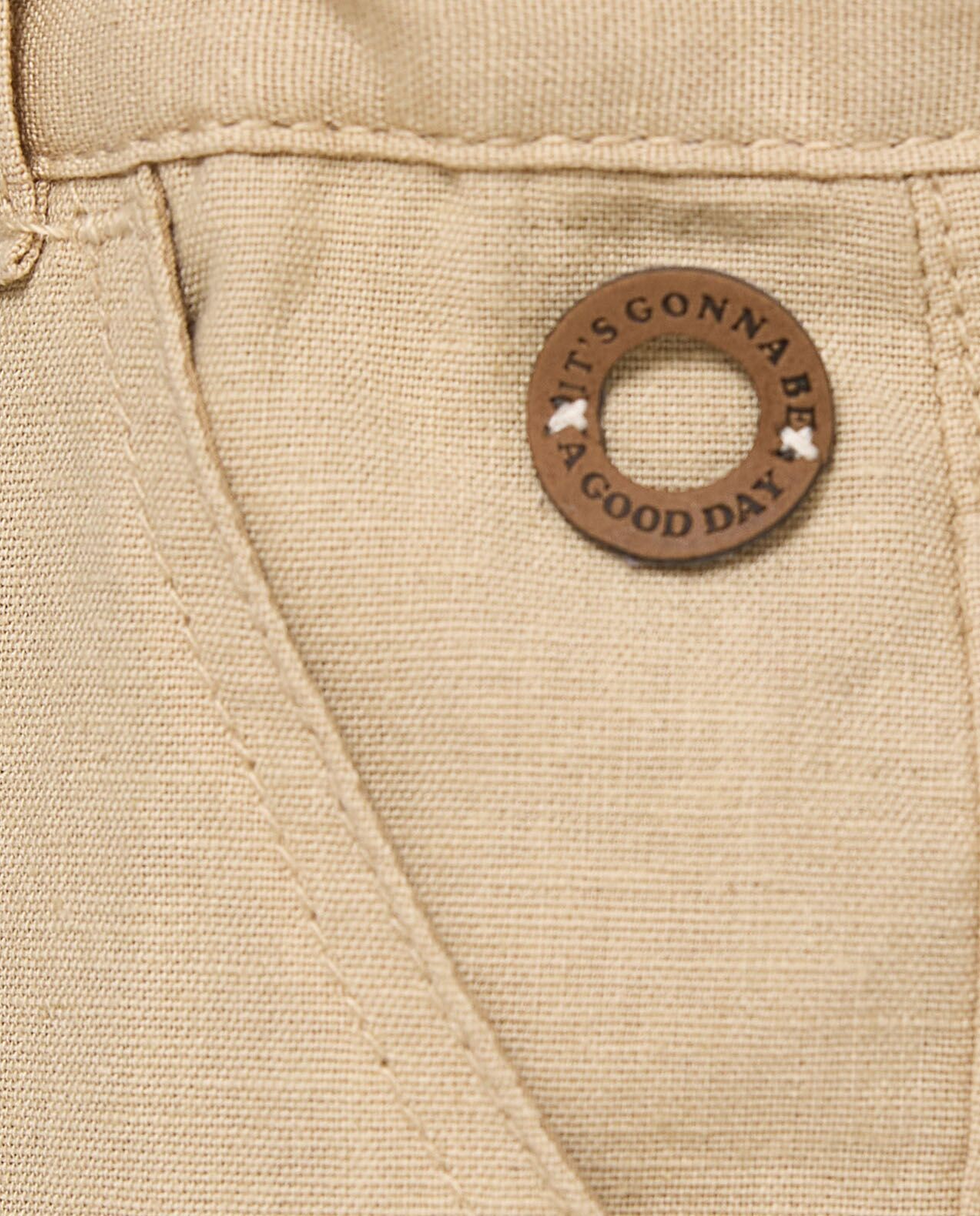 Solid Chino Shorts with Button Closure
