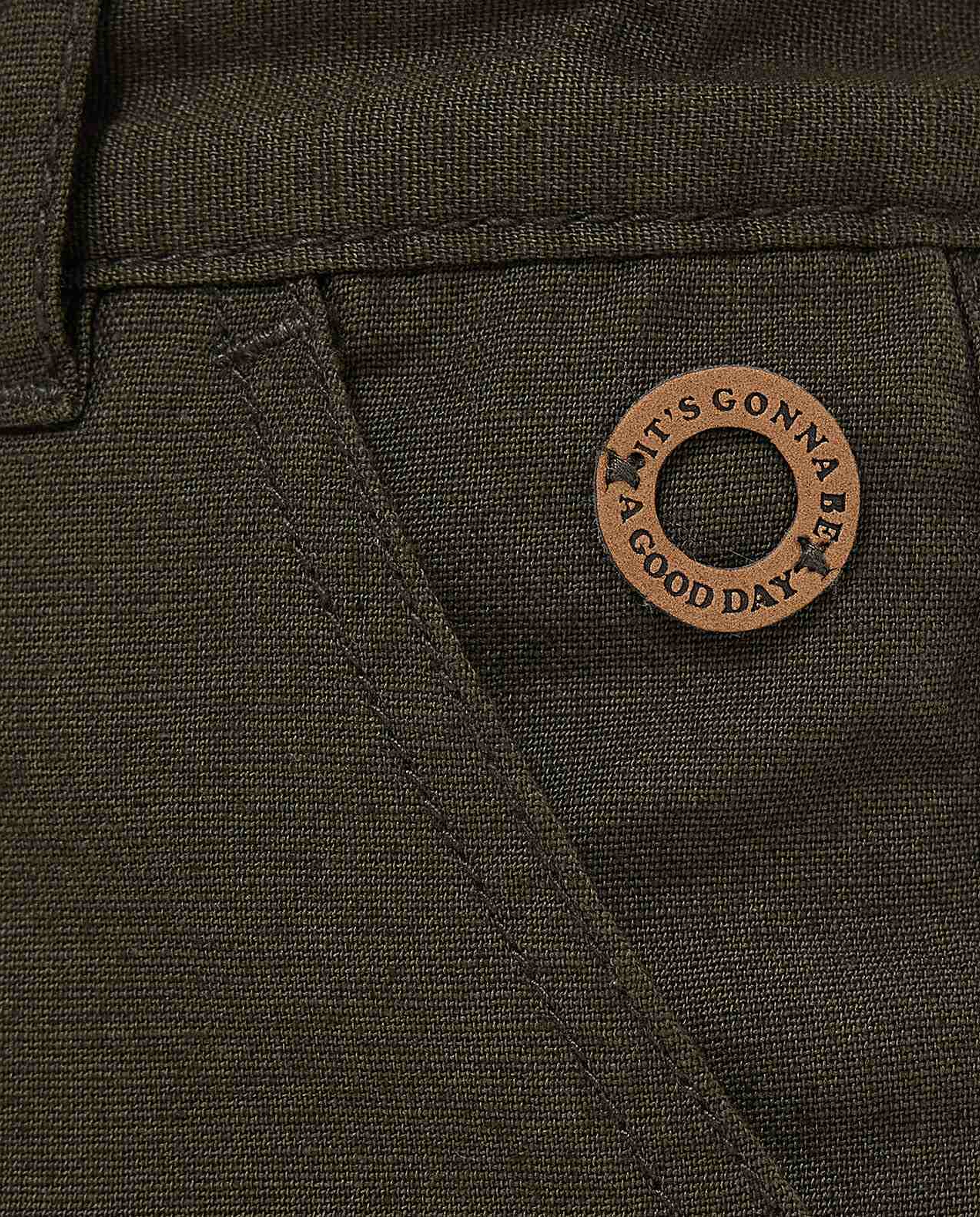 Solid Chino Shorts with Button Closure