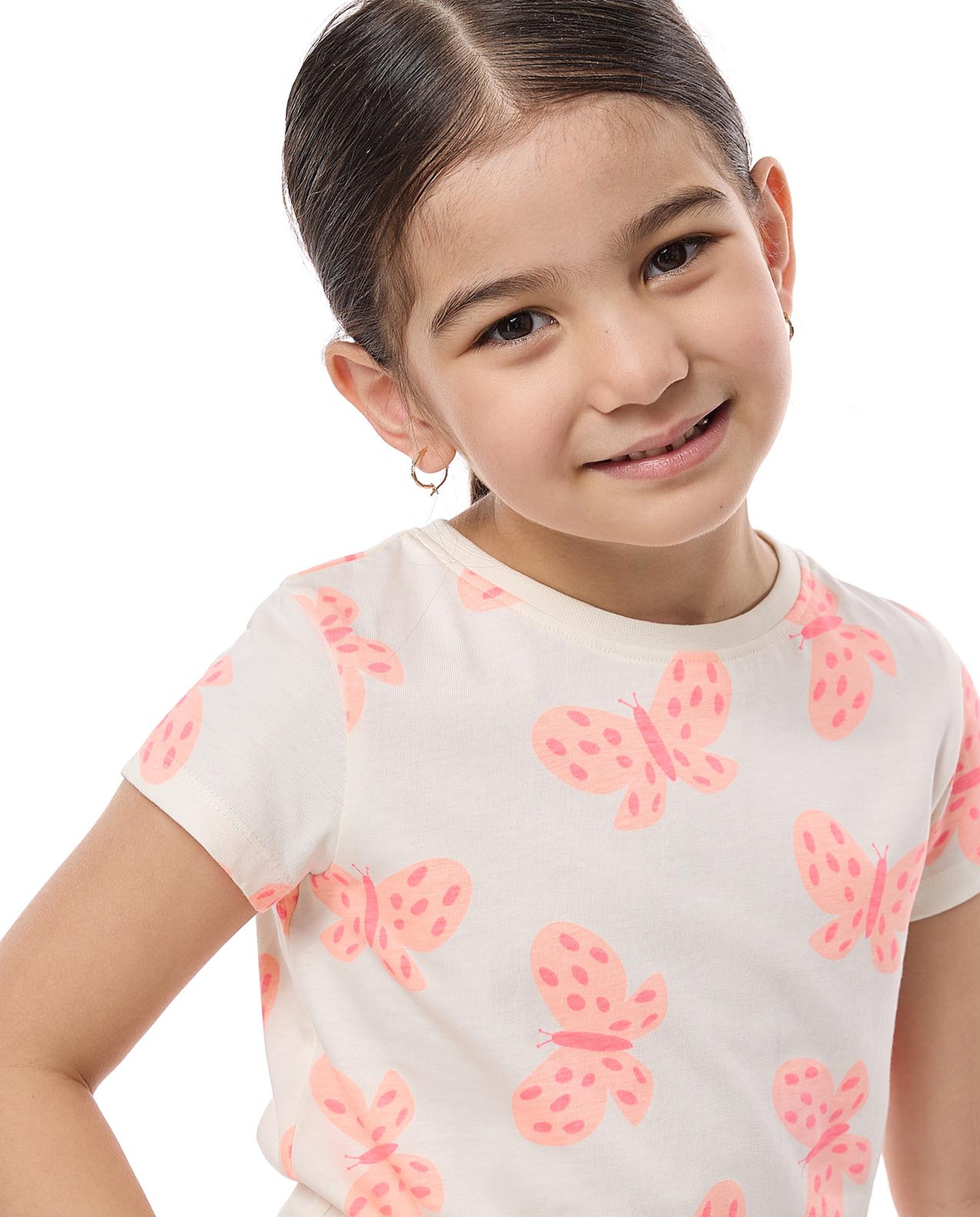 Printed T-Shirt With Crew Neck and Short Sleeves