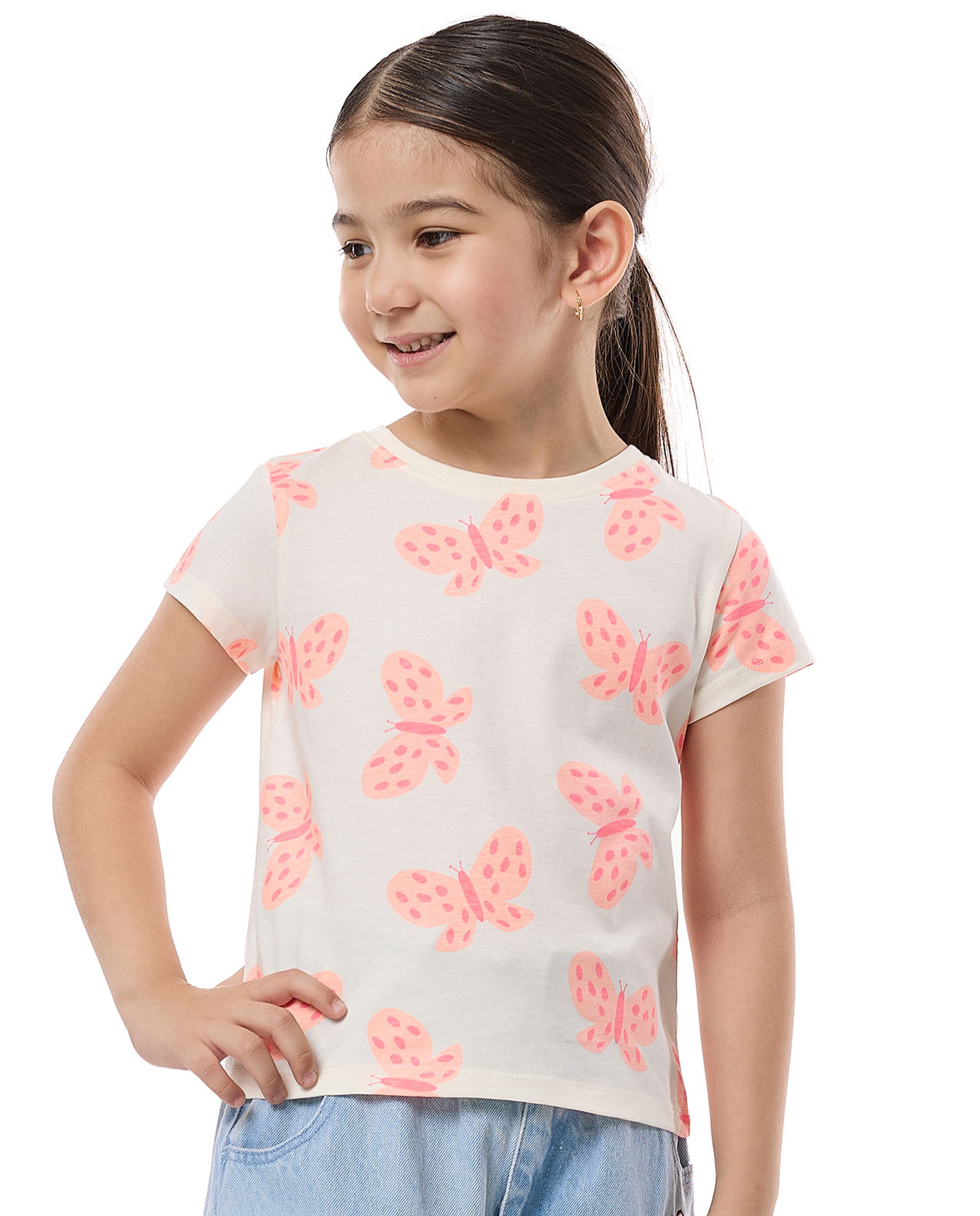 Printed T-Shirt With Crew Neck and Short Sleeves